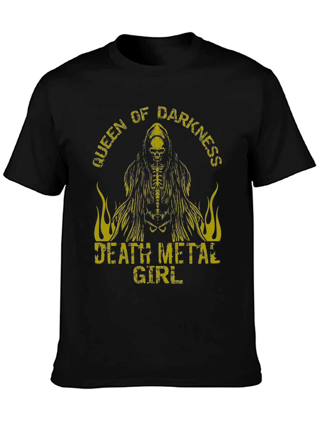 Queen of Darkness Death Metal Girl Graphic Tee