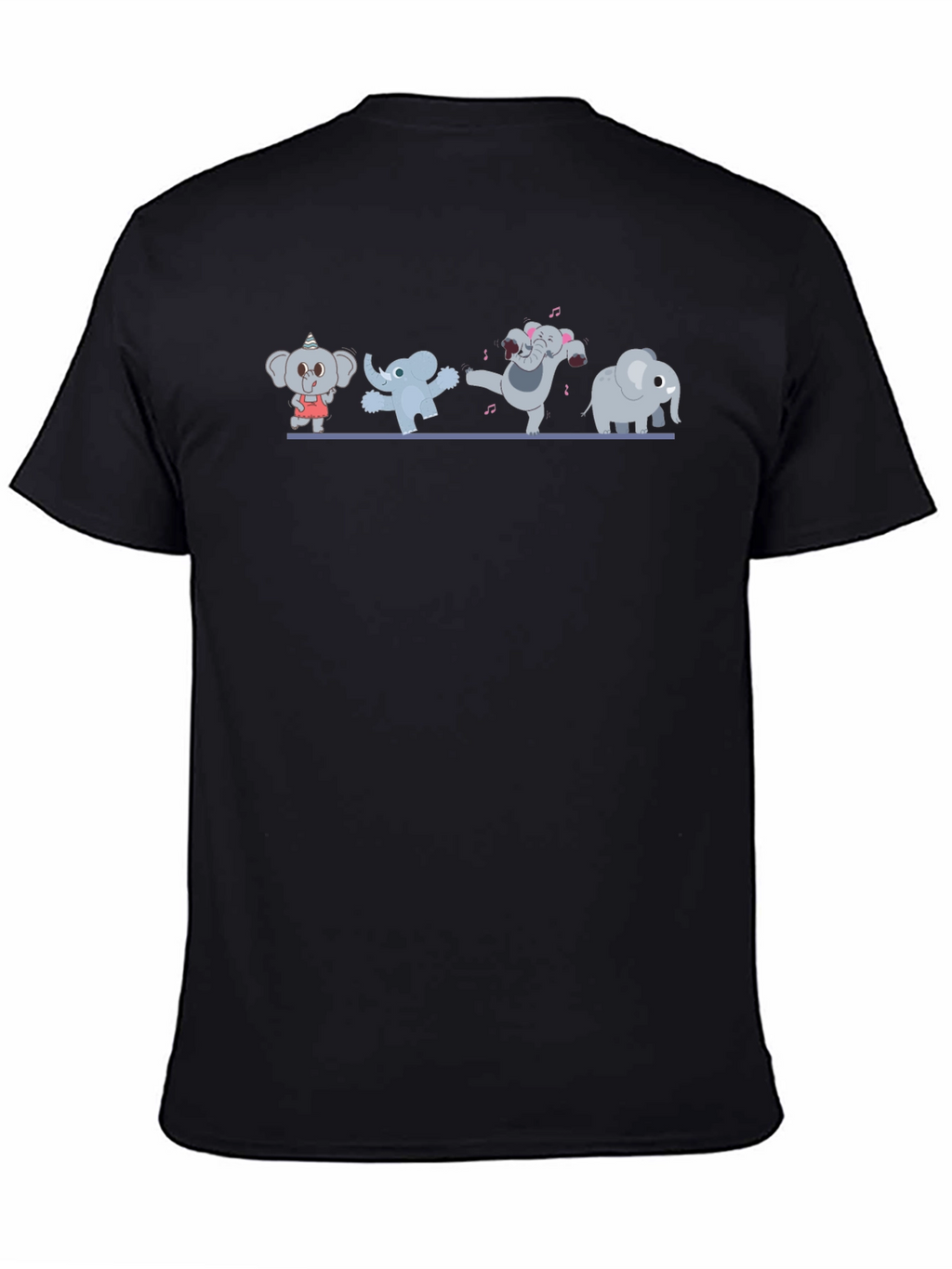 Dancing Elephants Black T-Shirt