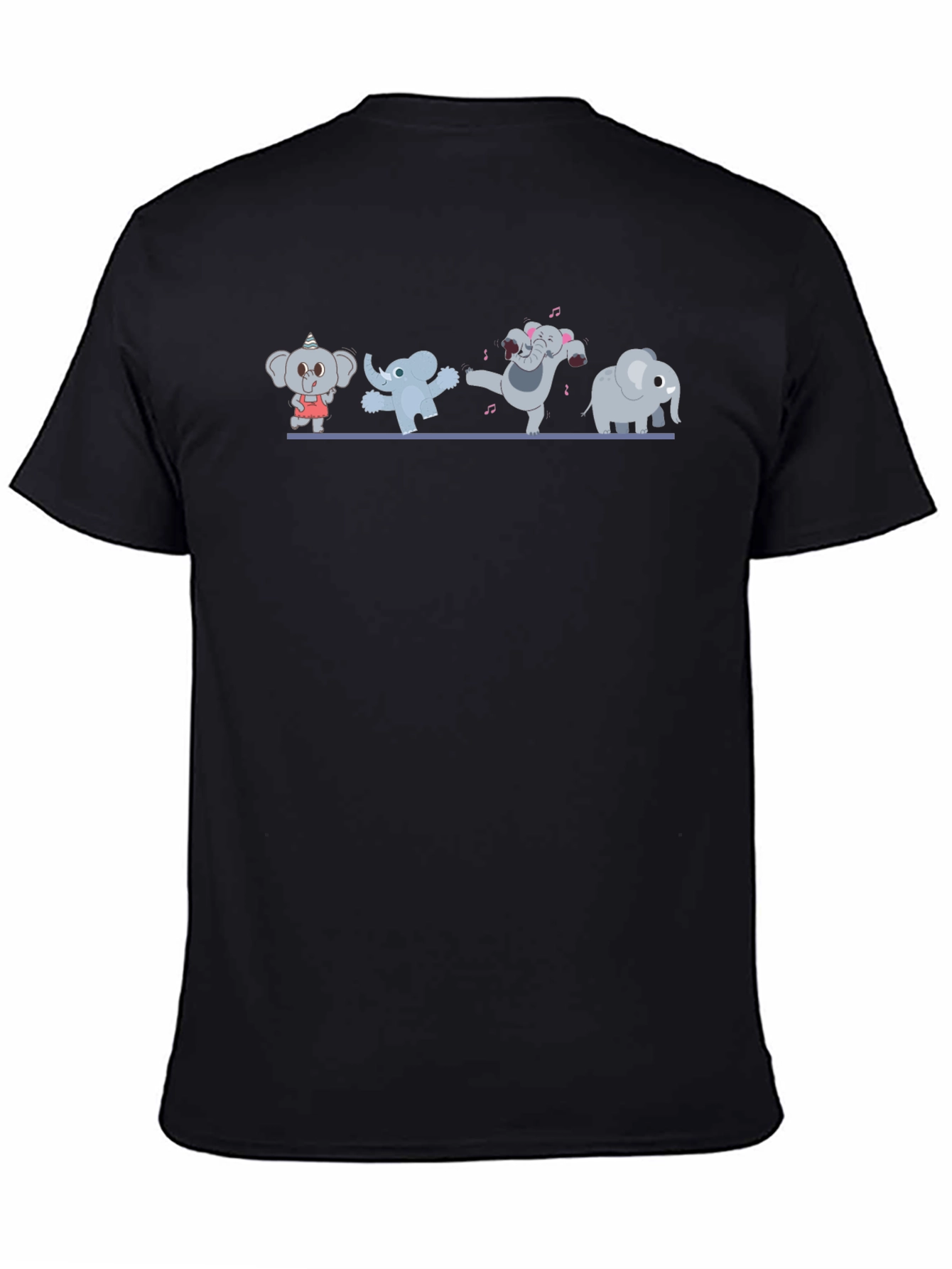 Dancing Elephants Black T-Shirt