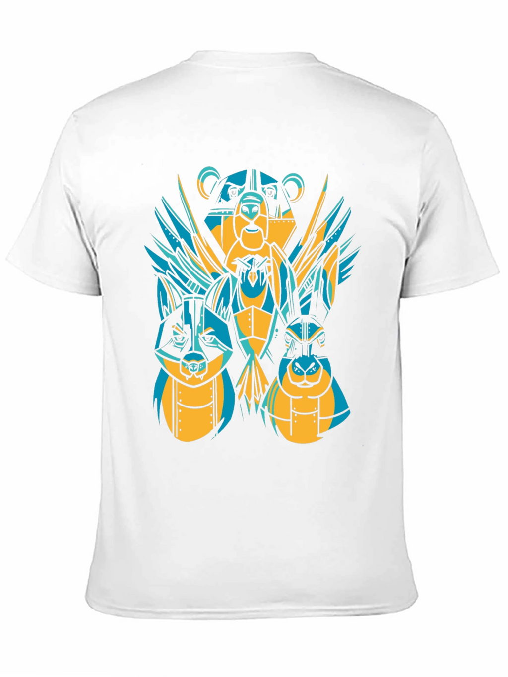 Geometric Animal T-Shirt: Bear Rabbit Owl Design