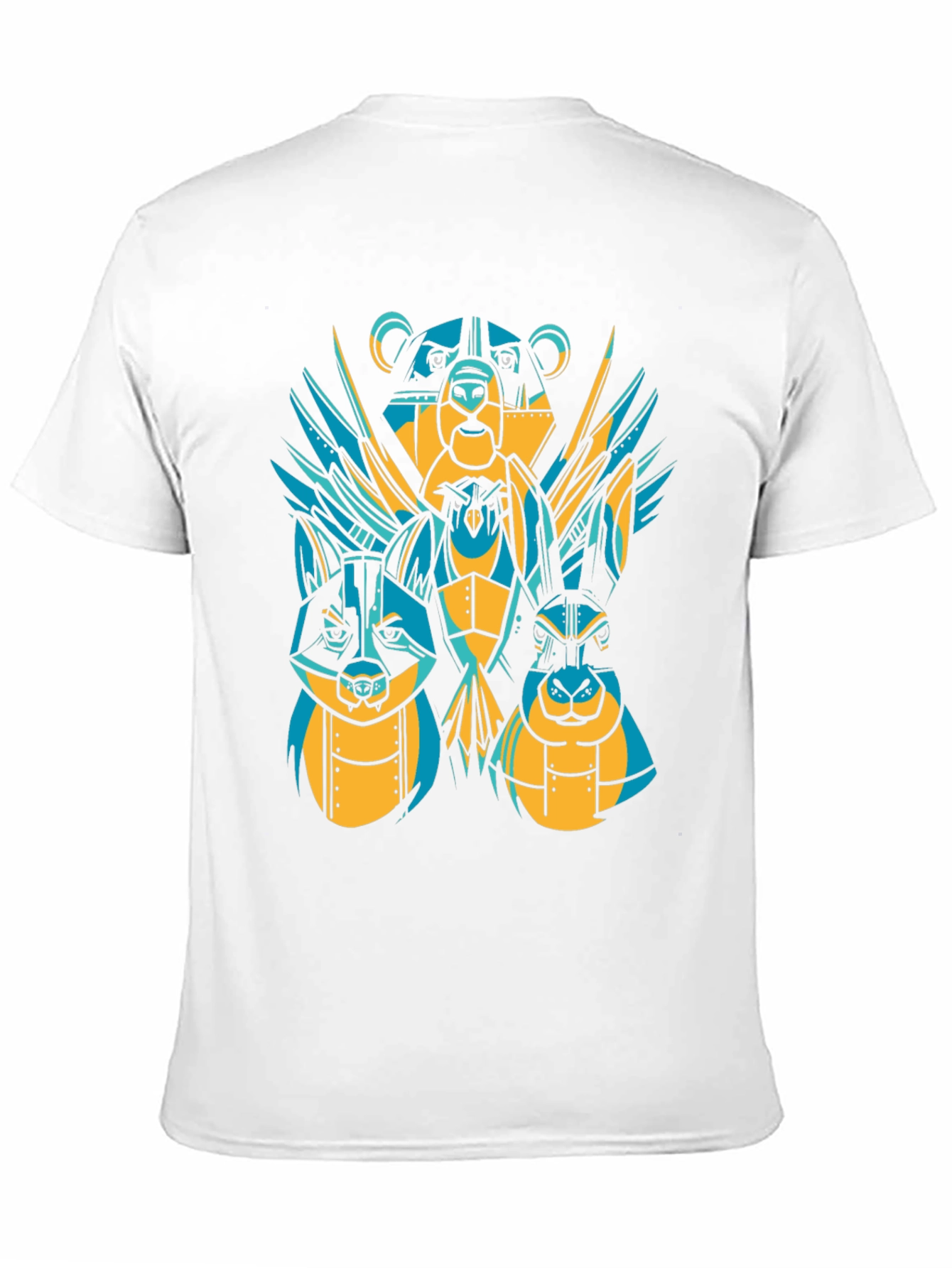 Geometric Animal T-Shirt: Bear Rabbit Owl Design