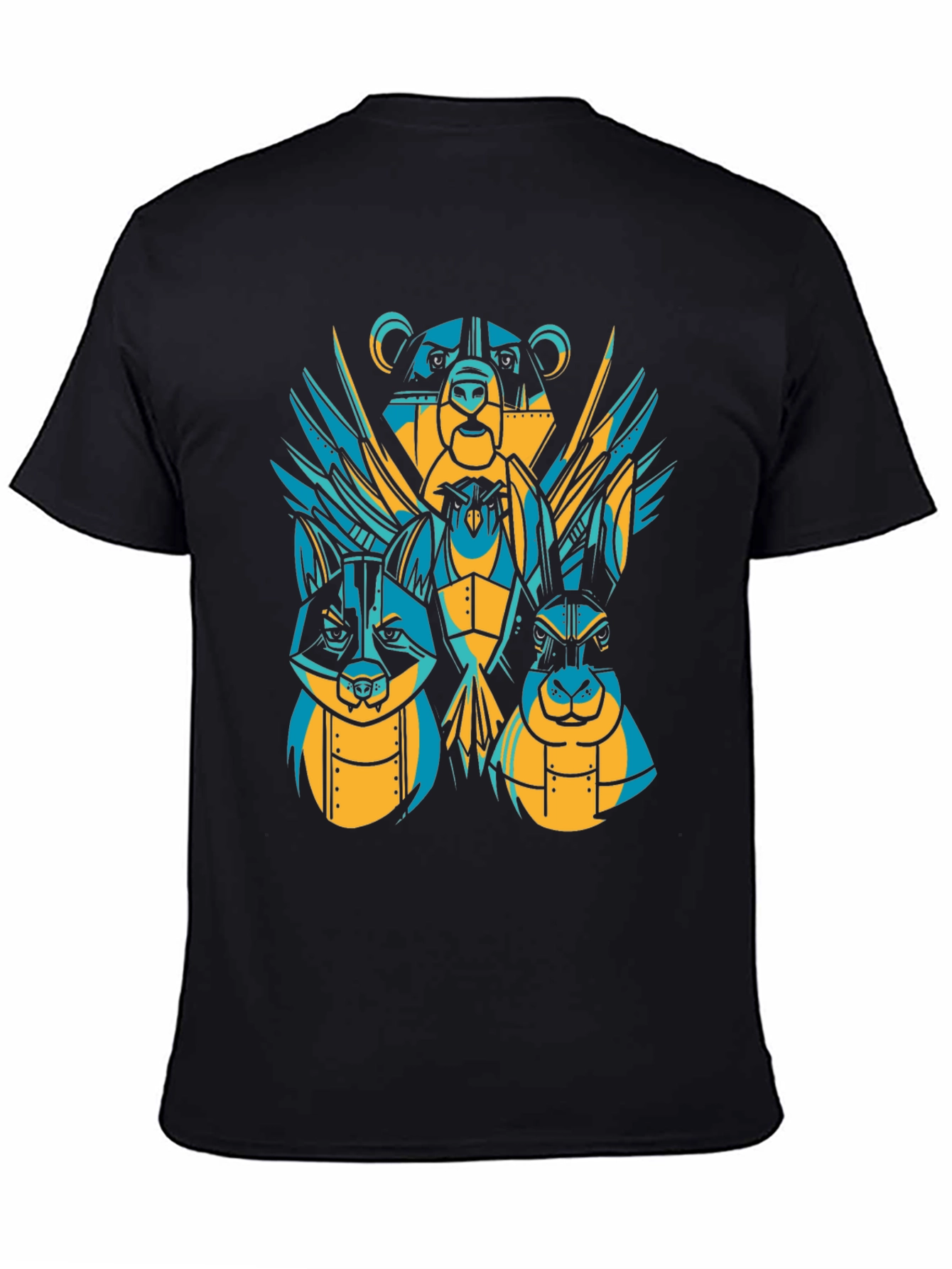 Geometric Animal T-Shirt: Bear Rabbit Owl Design
