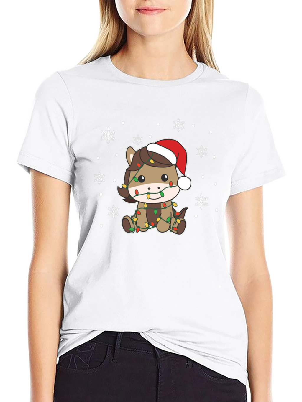 Festive Horse Christmas Lights T-Shirt