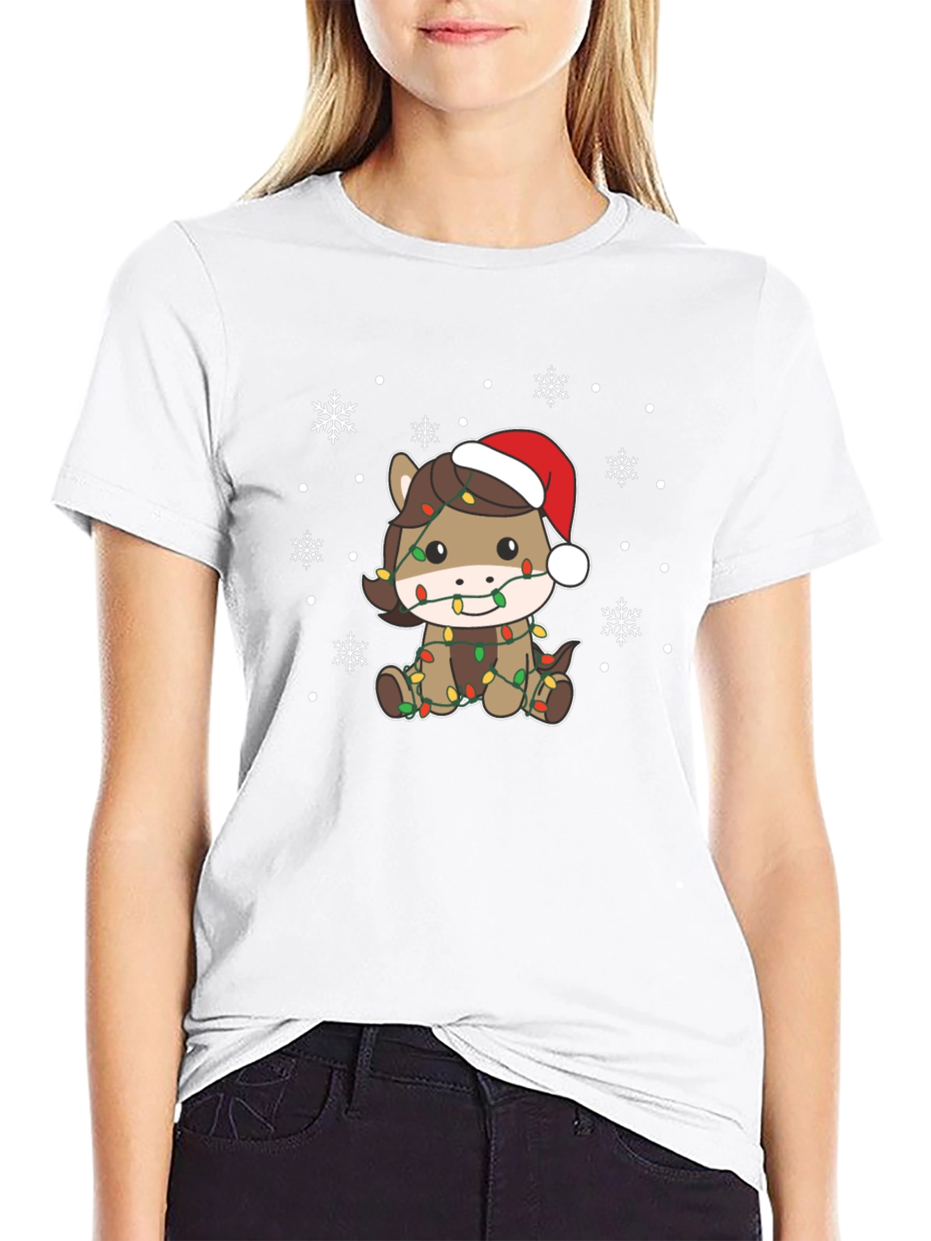 Festive Horse Christmas Lights T-Shirt