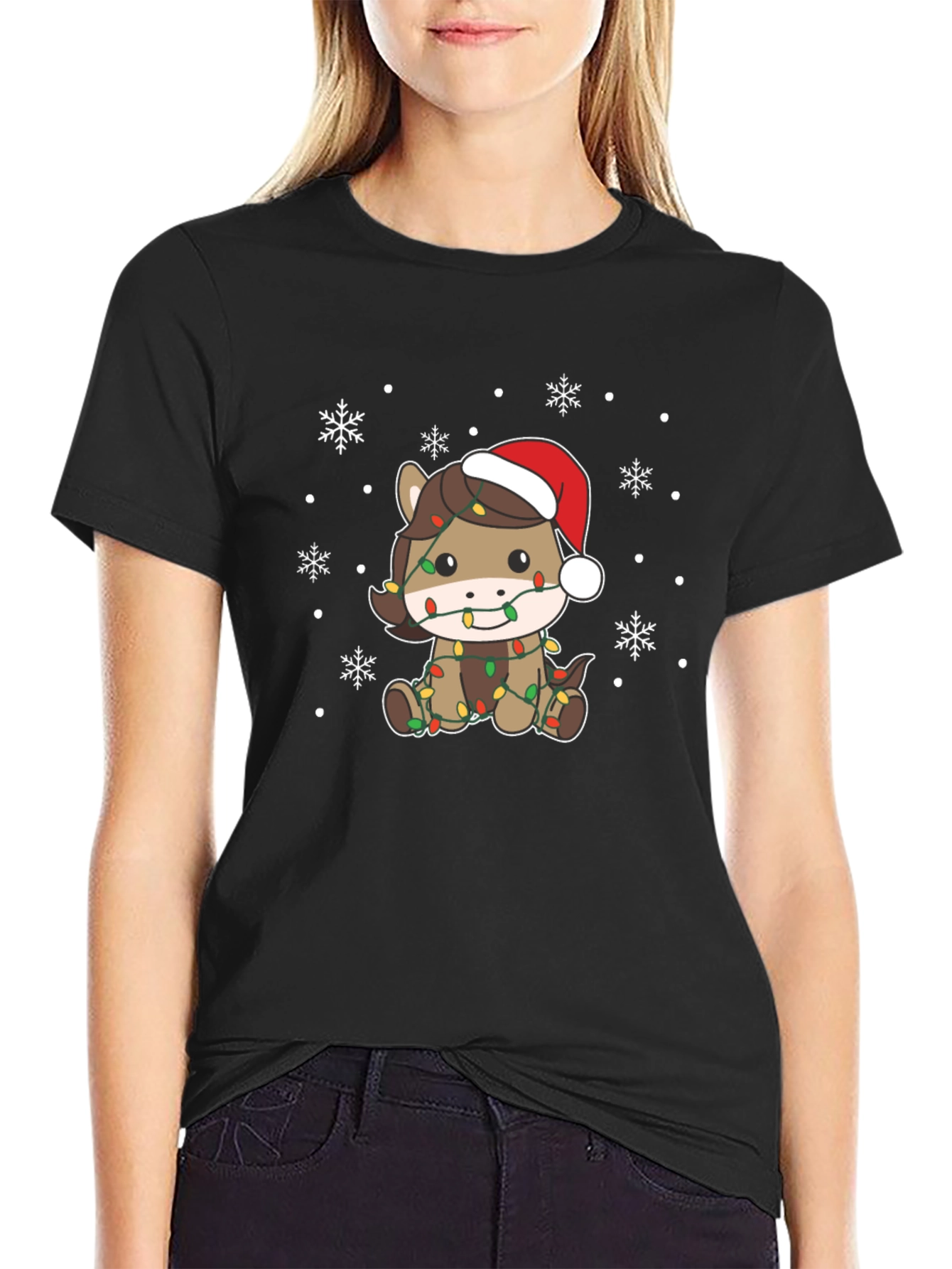 Festive Horse Christmas Lights T-Shirt
