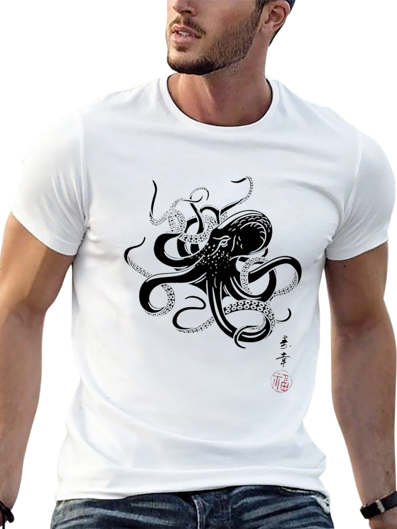 Octopus Graphic Tee - Mens Black T-Shirt