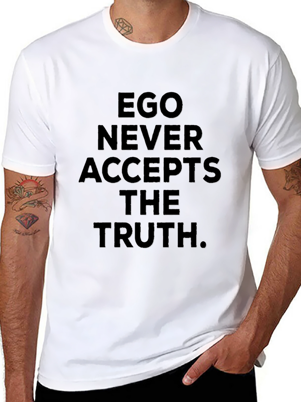 Ego Truth Graphic Tee - Black Crew Neck T-Shirt