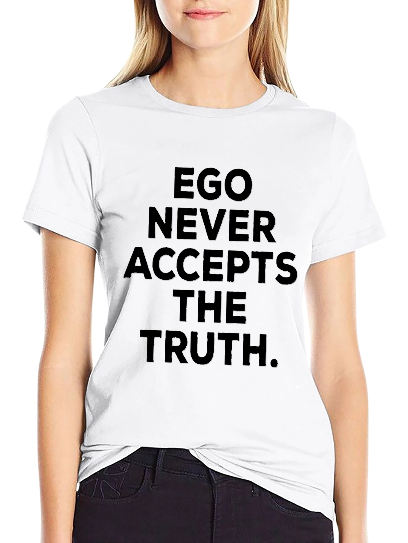 Ego Truth Graphic Tee - Black Crew Neck T-Shirt
