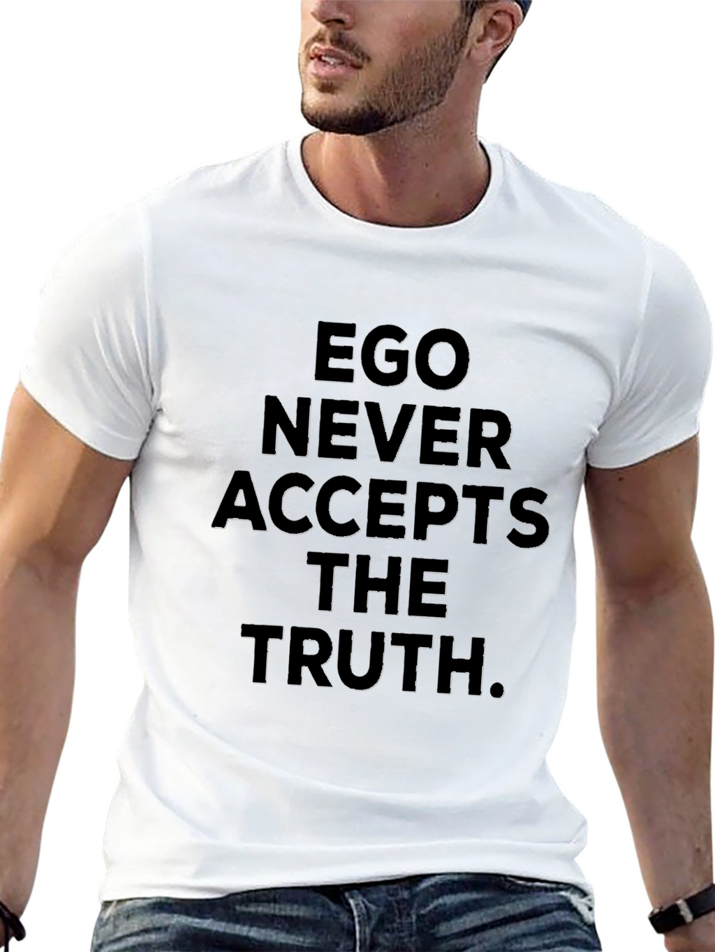 Ego Truth Graphic Tee - Black Crew Neck T-Shirt