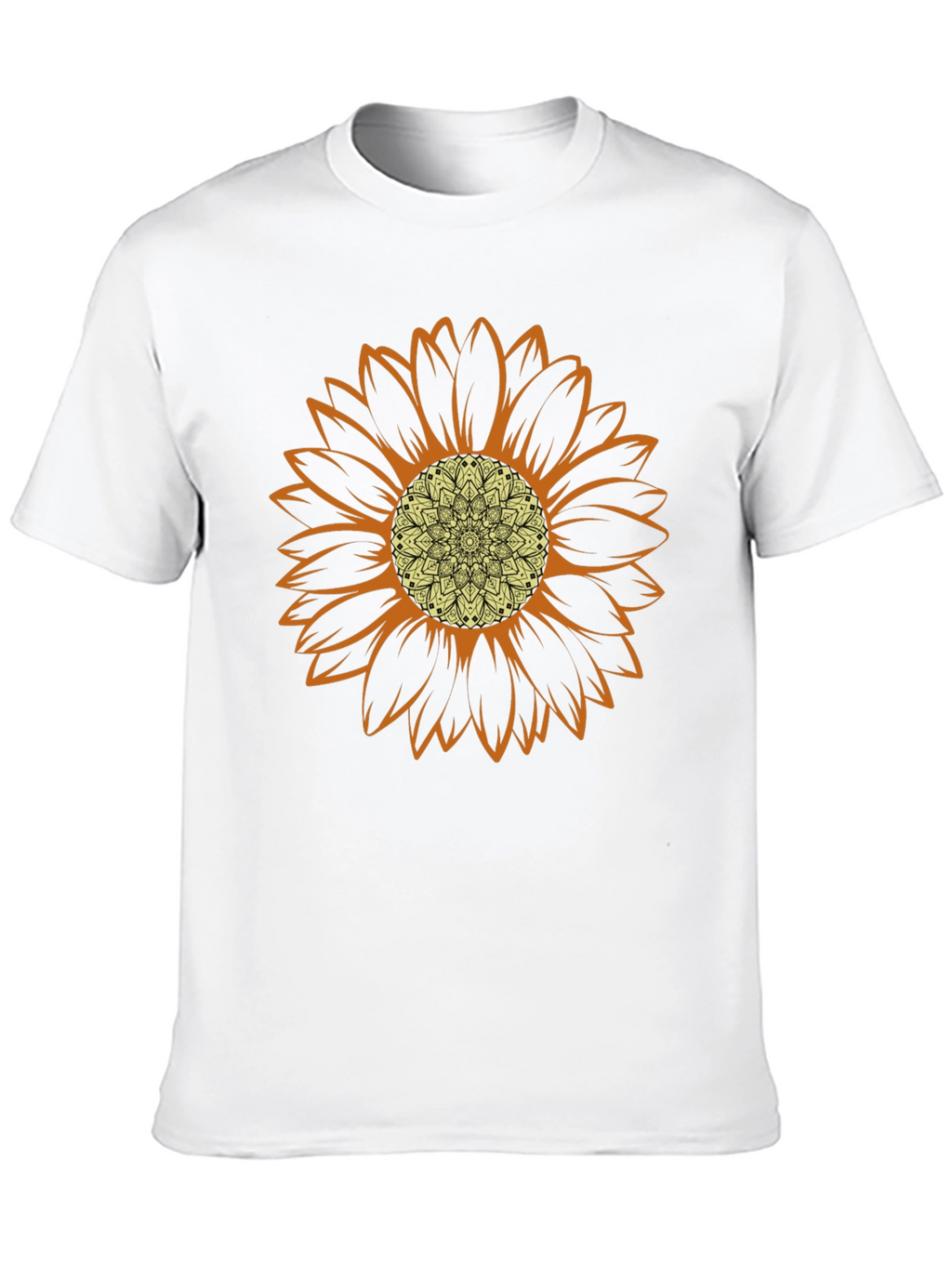 Sunflower Mandala Graphic Tee - Trendy Casual Wear