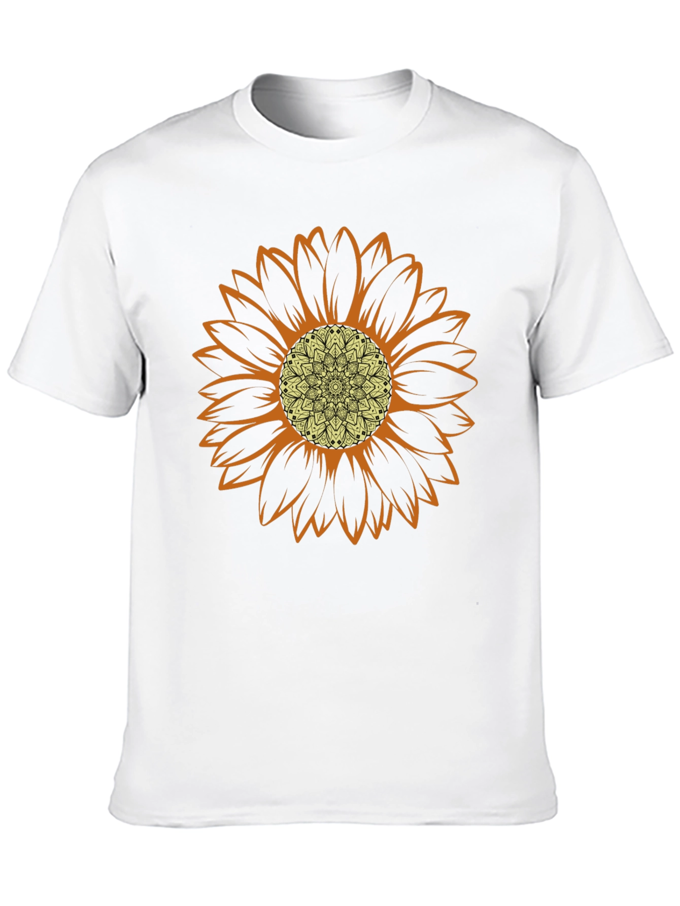 Sunflower Mandala Graphic Tee - Trendy Casual Wear