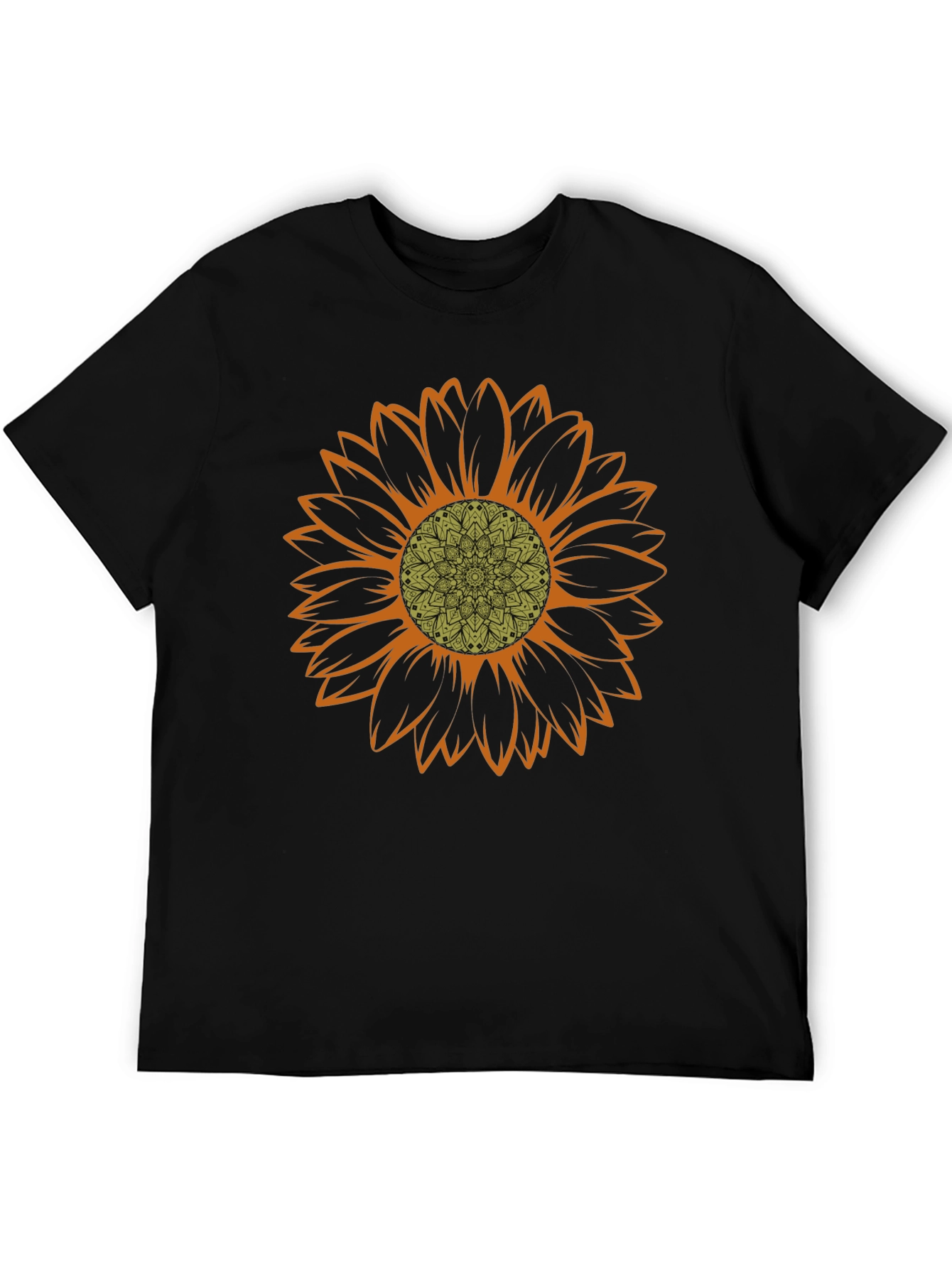 Sunflower Mandala Graphic Tee - Trendy Casual Wear