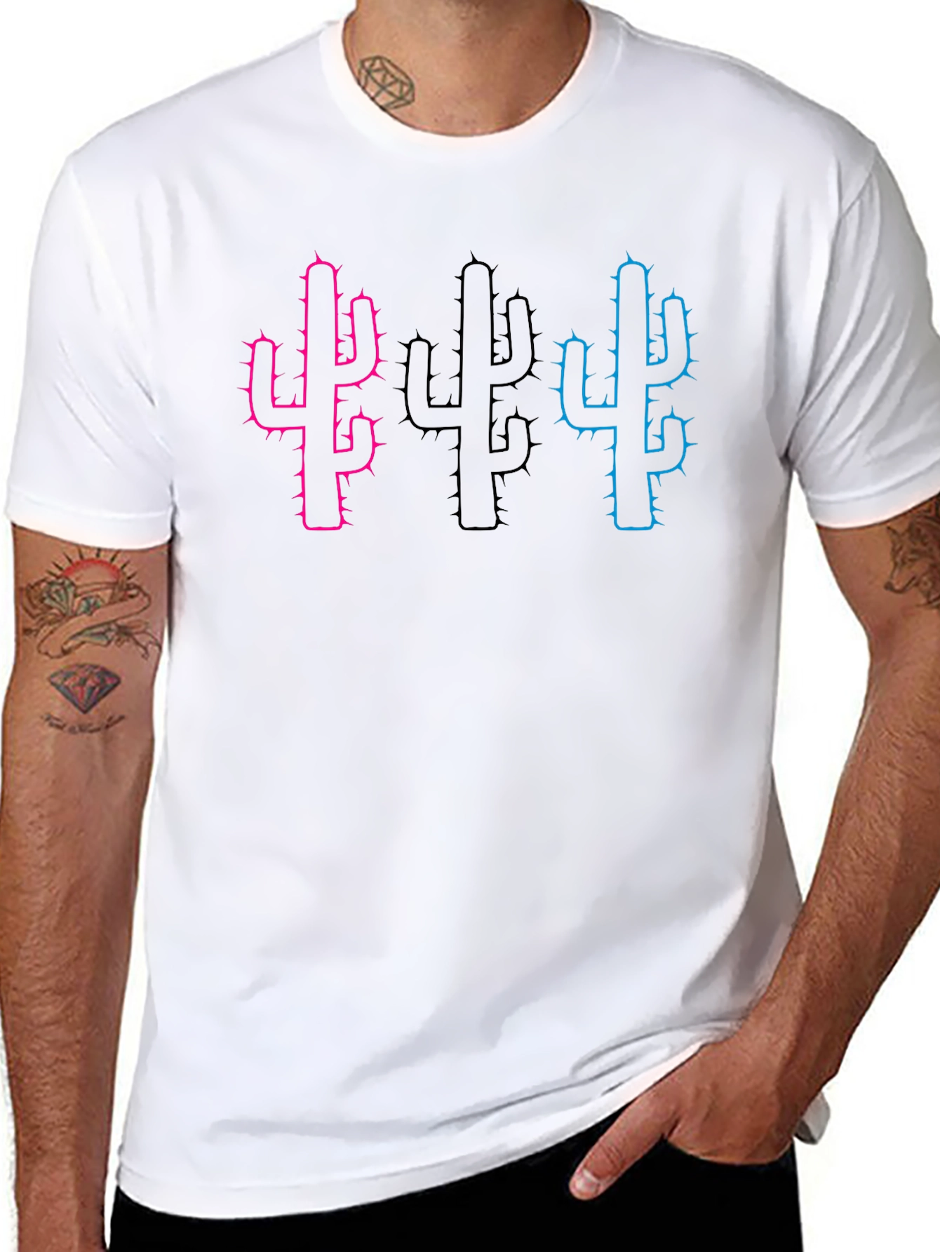 Cactus Trio Graphic Tee - Bold & Stylish