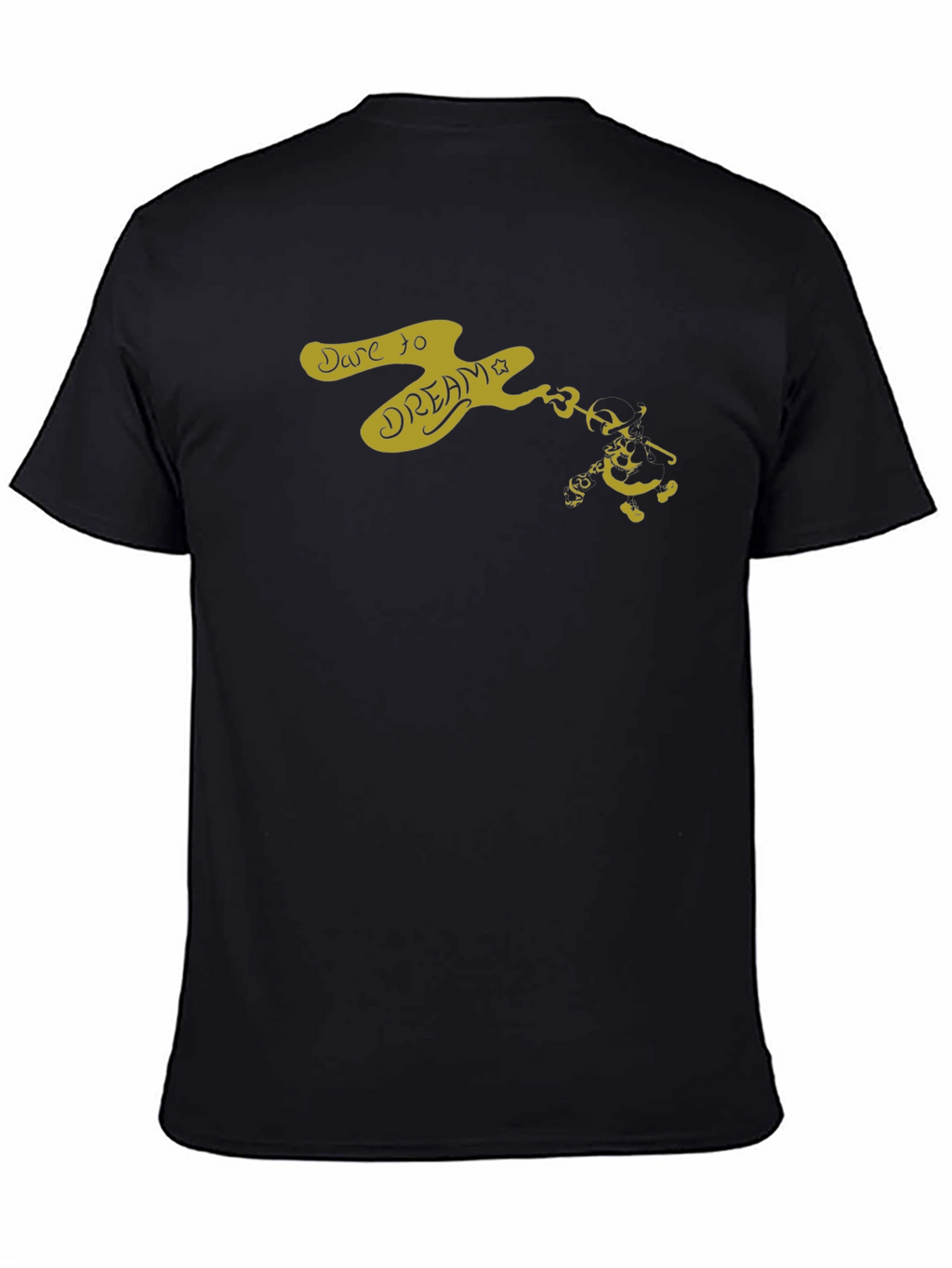 Dare to Dream Graphic Tee - Black Cotton Casual