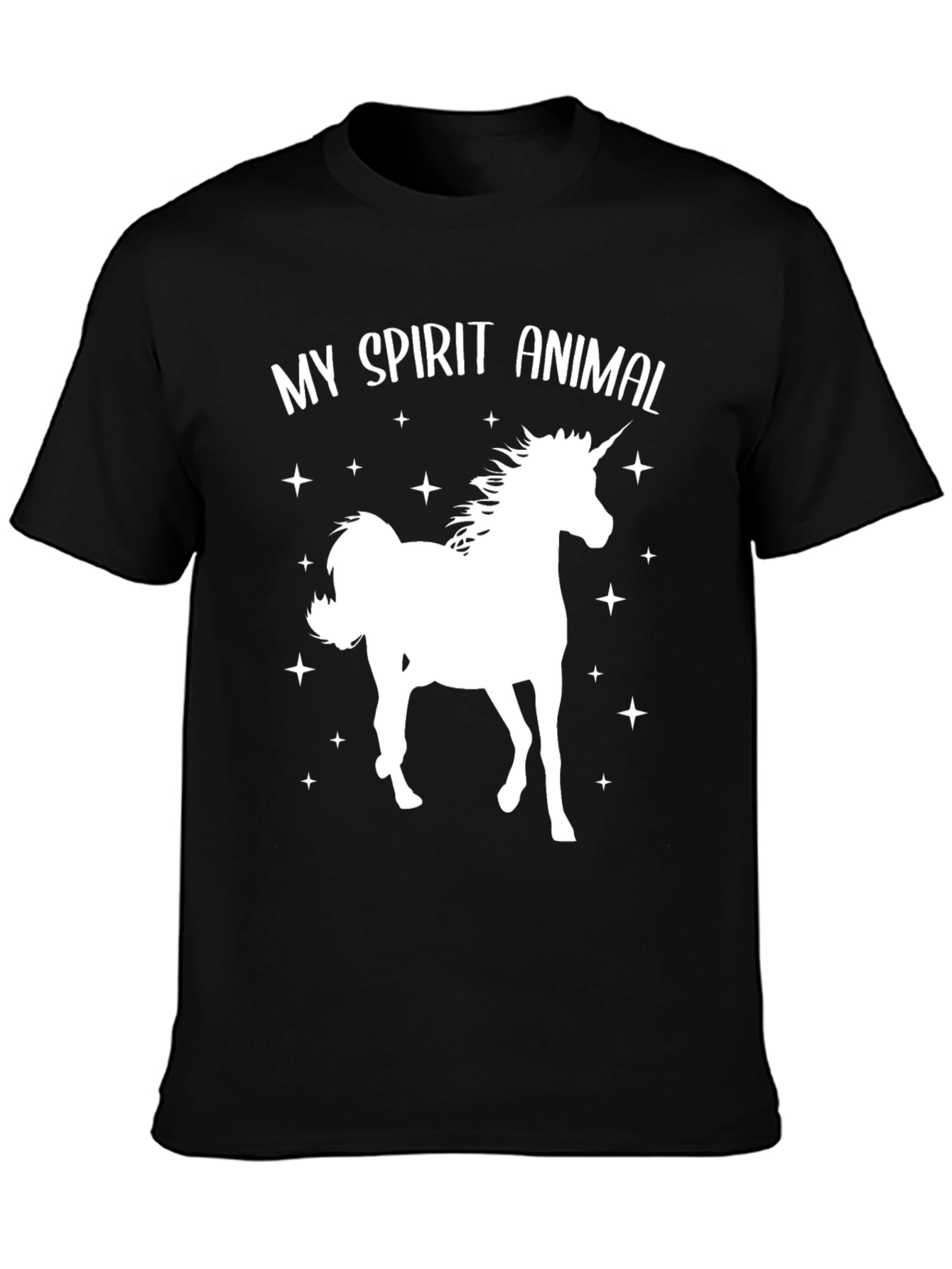 My Spirit Animal Unicorn Black Graphic T-Shirt