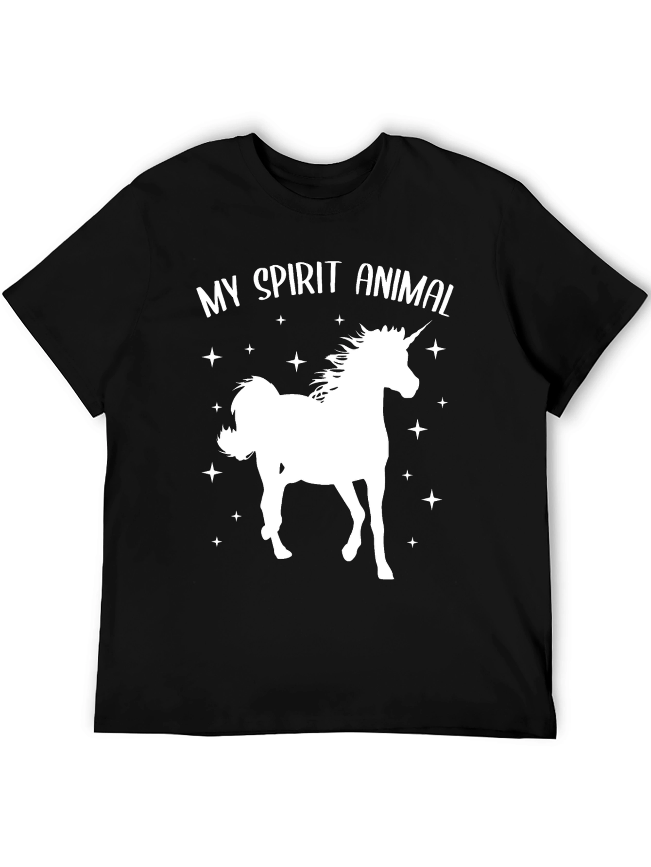 My Spirit Animal Unicorn Black Graphic T-Shirt