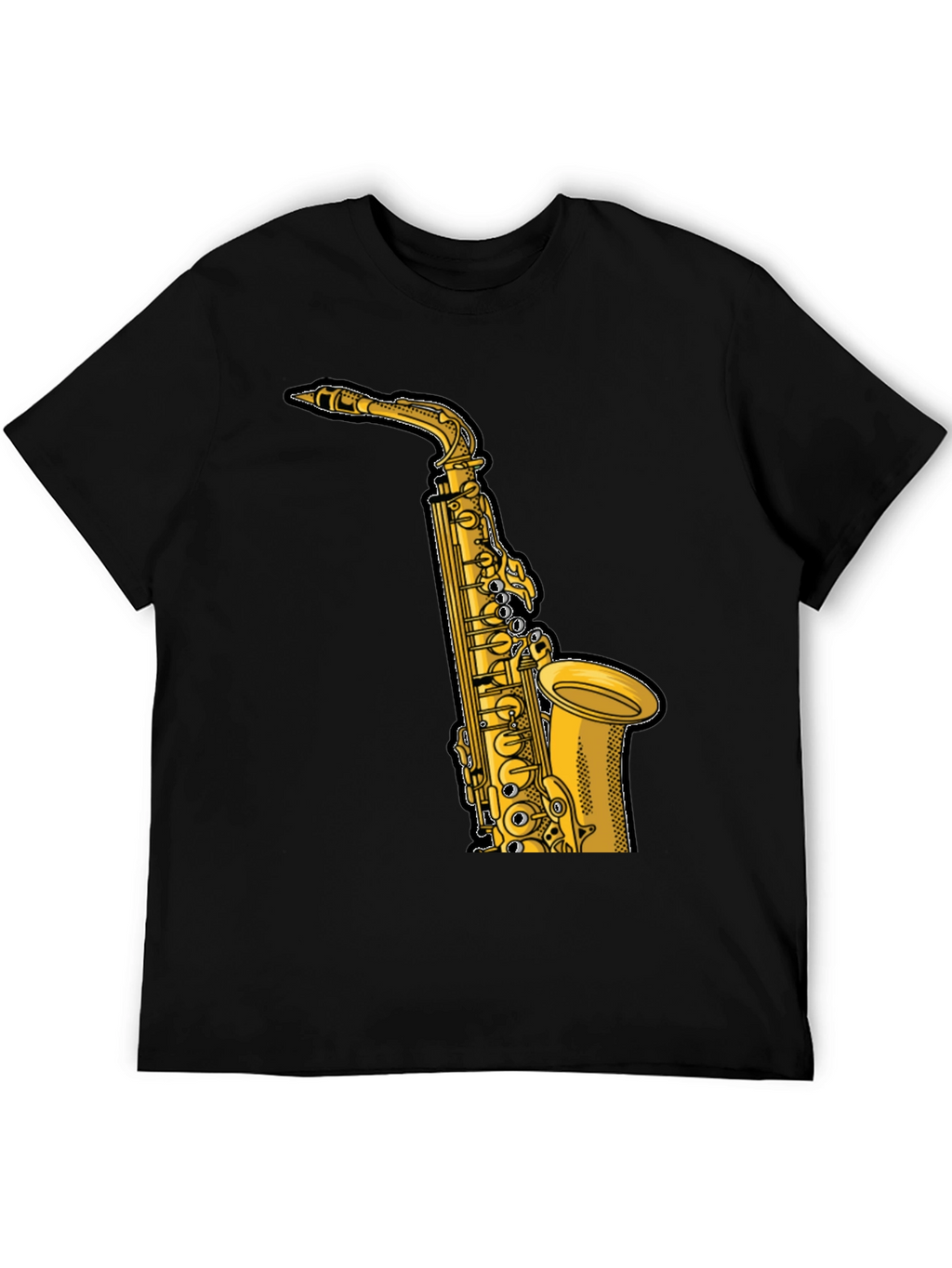 Saxophone Graphic T-Shirt - Black Musical Tee
