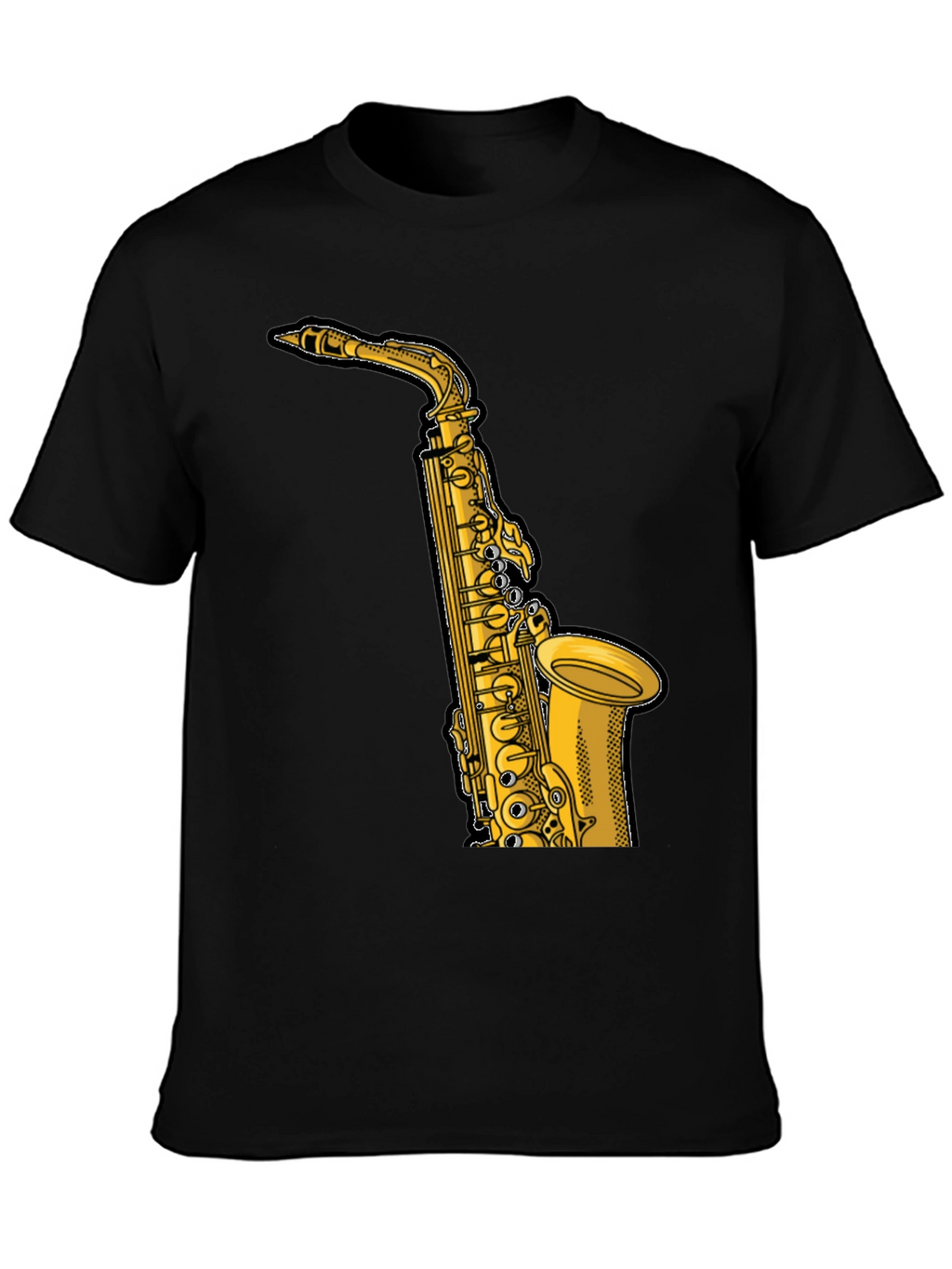 Saxophone Graphic T-Shirt - Black Musical Tee