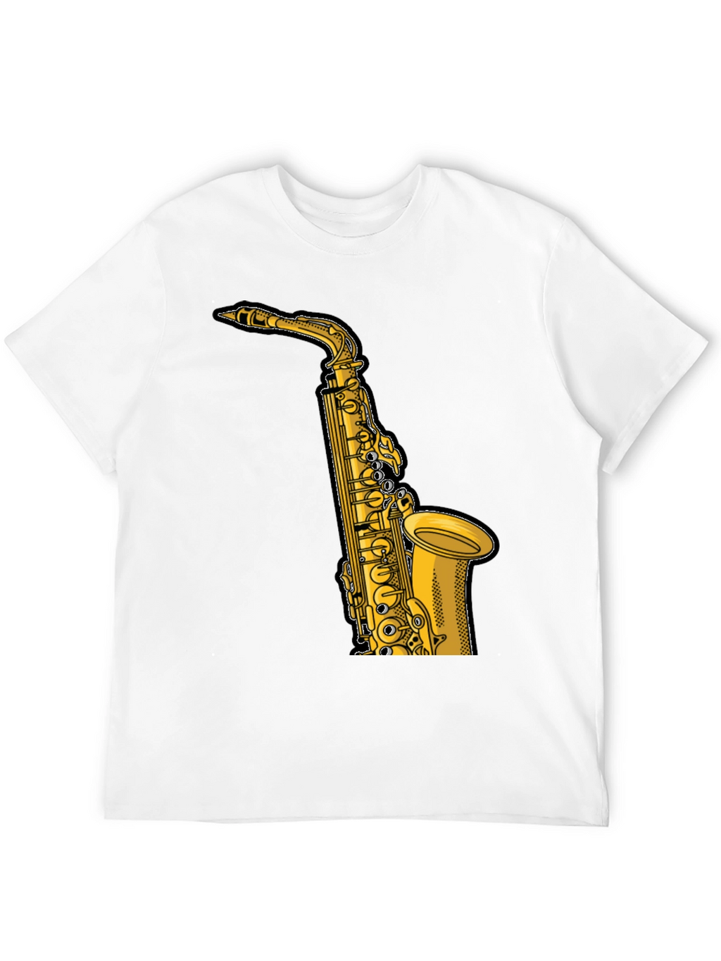 Saxophone Graphic T-Shirt - Black Musical Tee