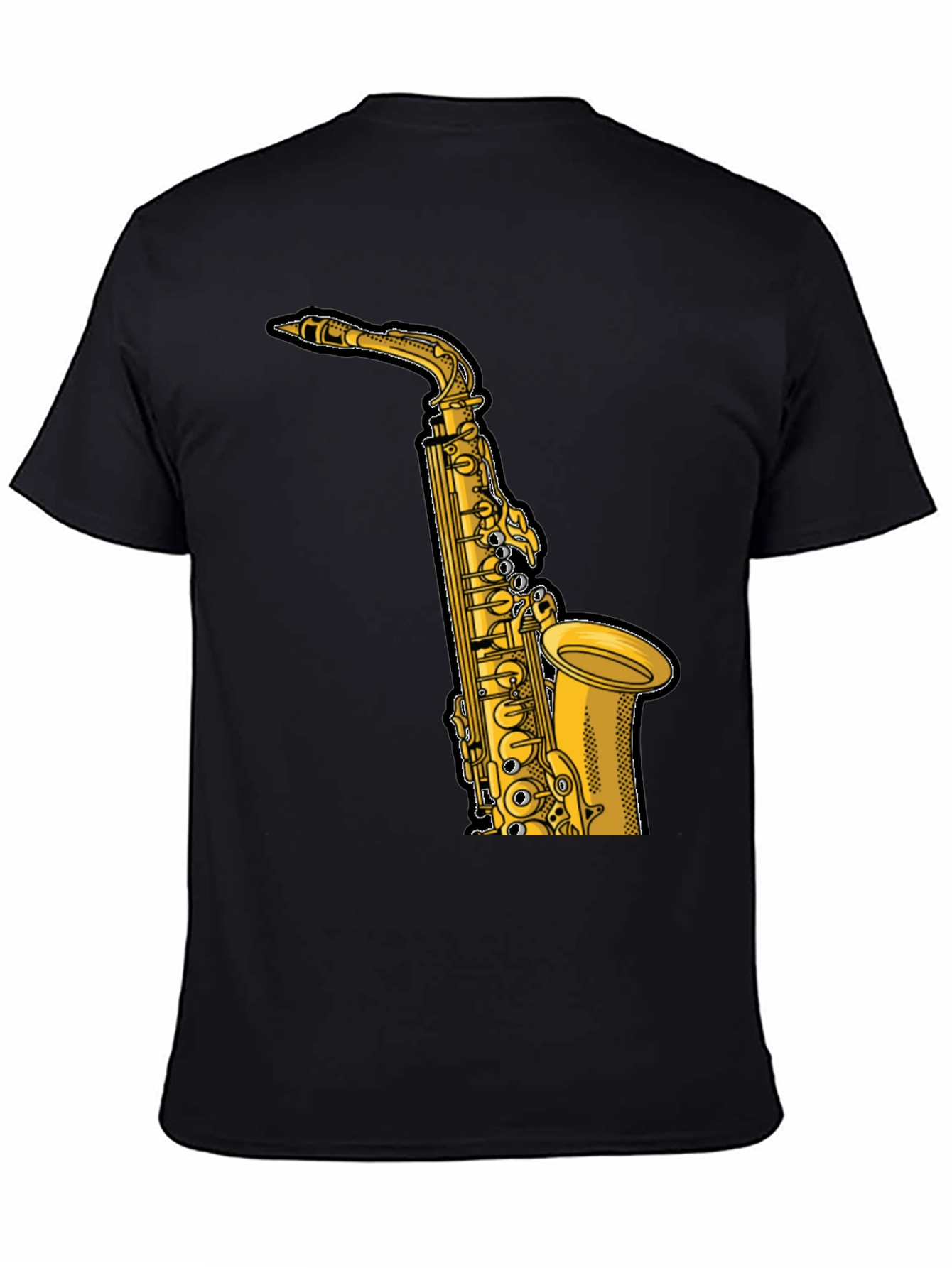 Saxophone Graphic T-Shirt - Black Musical Tee