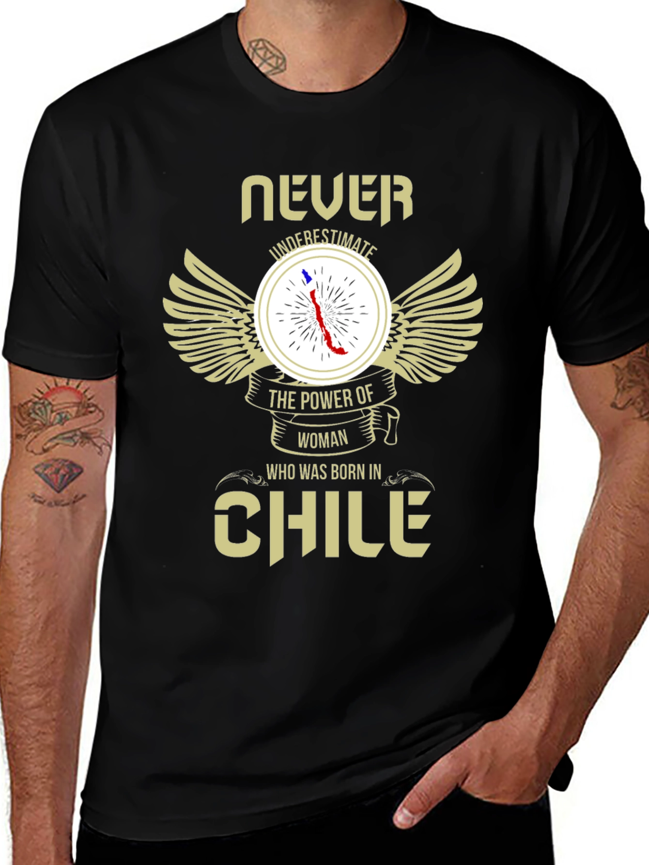 Never Underestimate Chile Woman T-Shirt