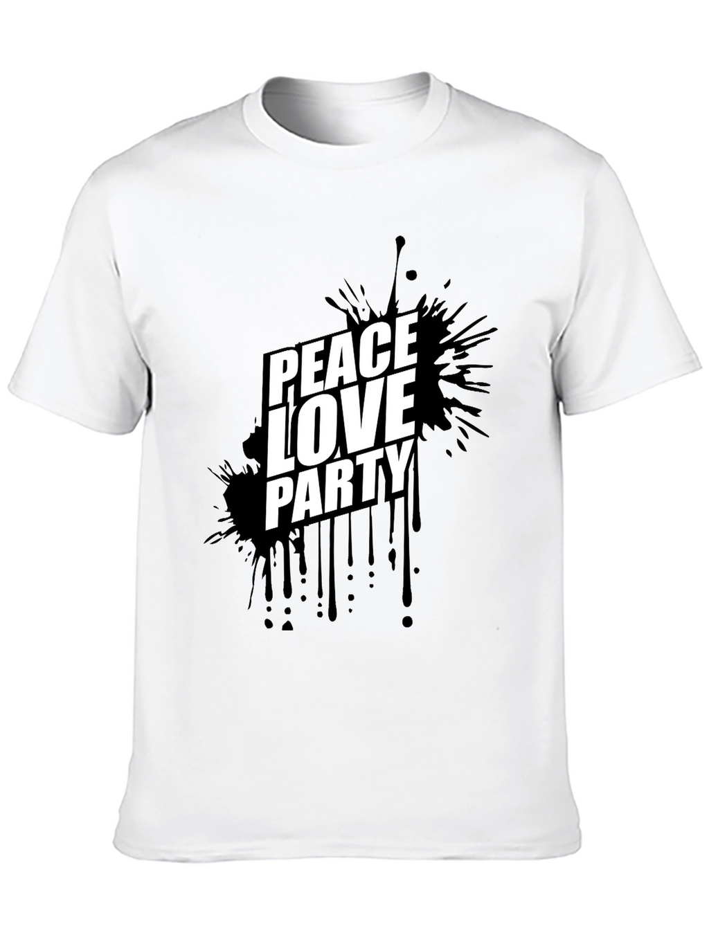 Peace Love Party Black Graphic Tee