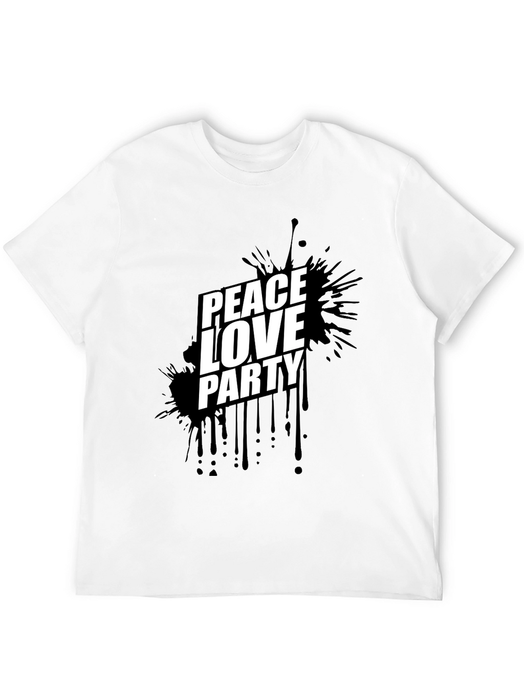 Peace Love Party Black Graphic Tee