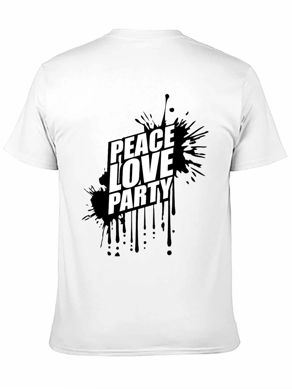 Peace Love Party Black Graphic Tee