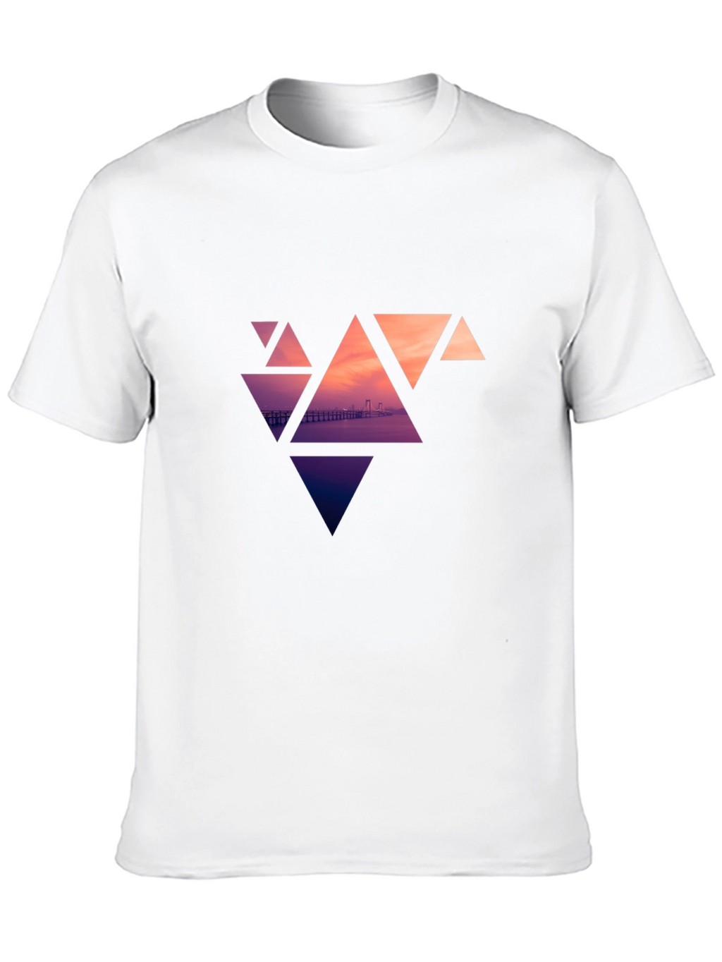 Geometric Sunset Graphic Tee - Modern Design