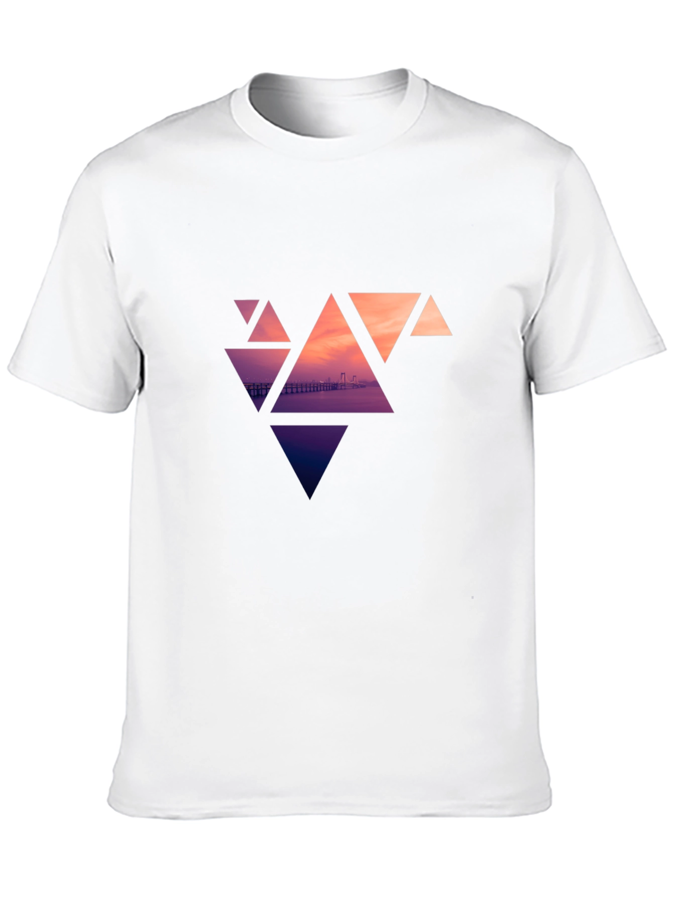 Geometric Sunset Graphic Tee - Modern Design