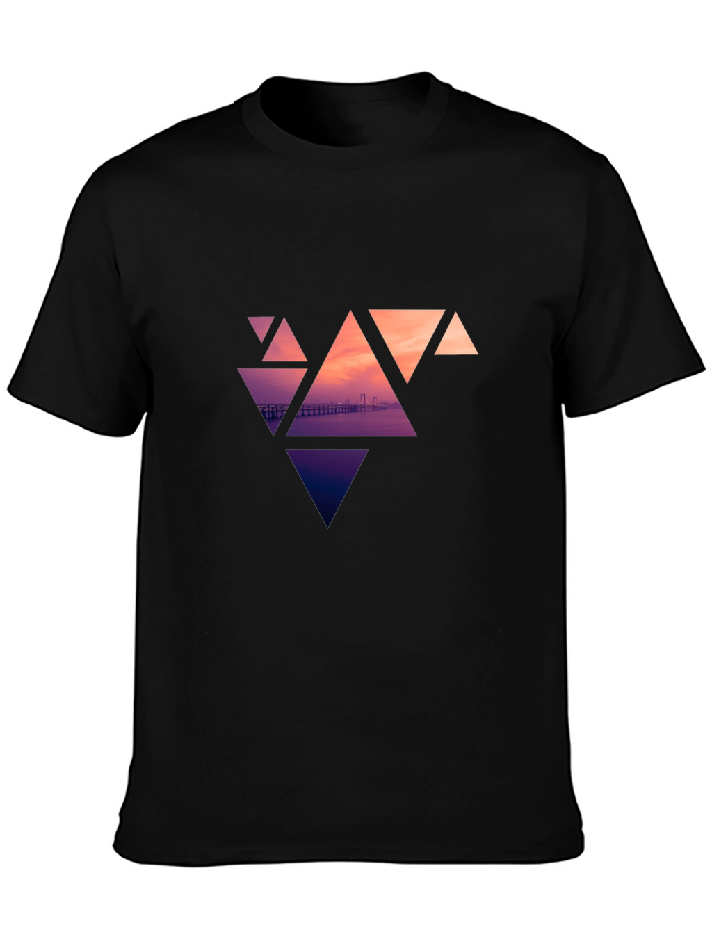 Geometric Sunset Graphic Tee - Modern Design