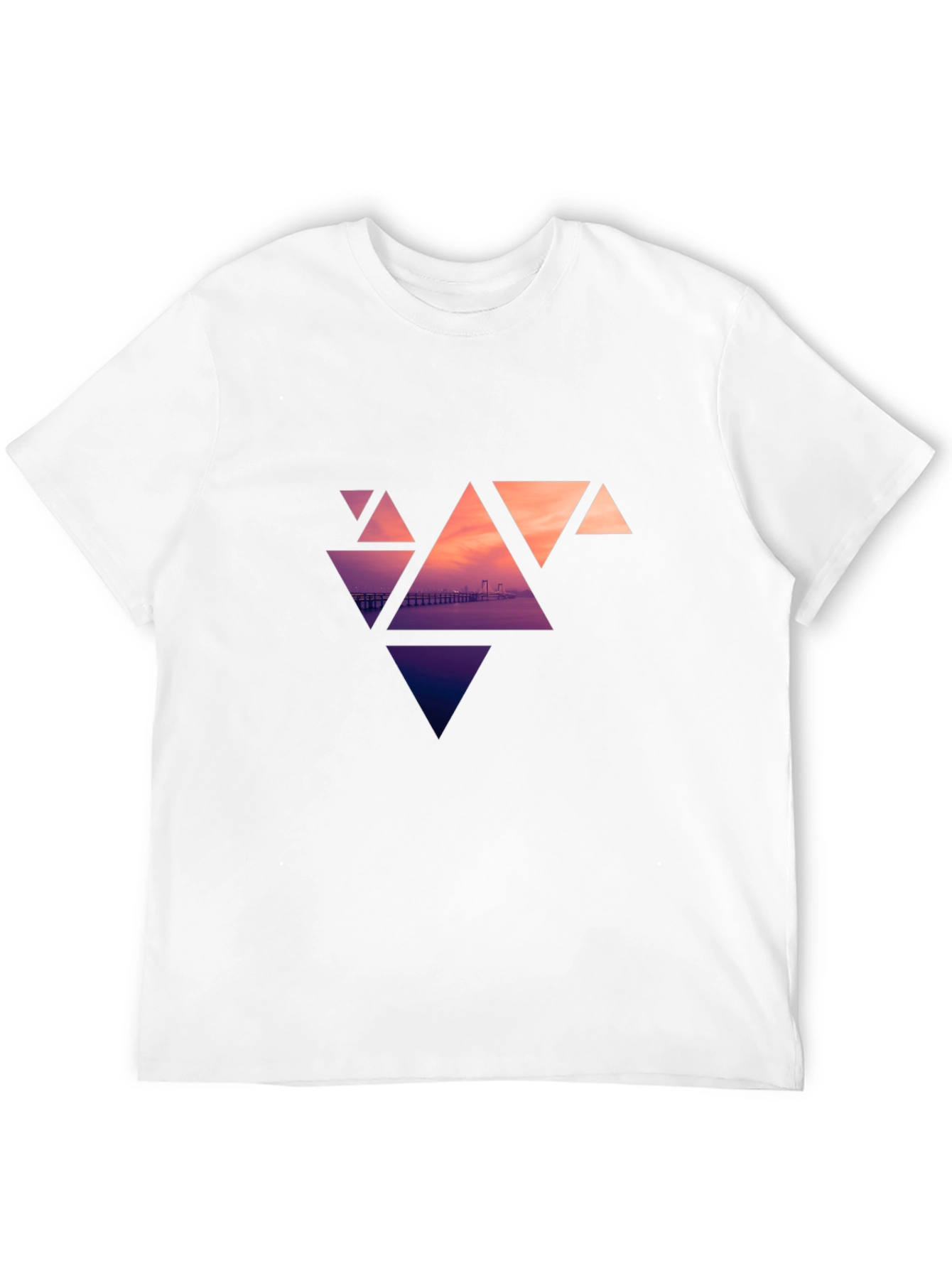 Geometric Sunset Graphic Tee - Modern Design