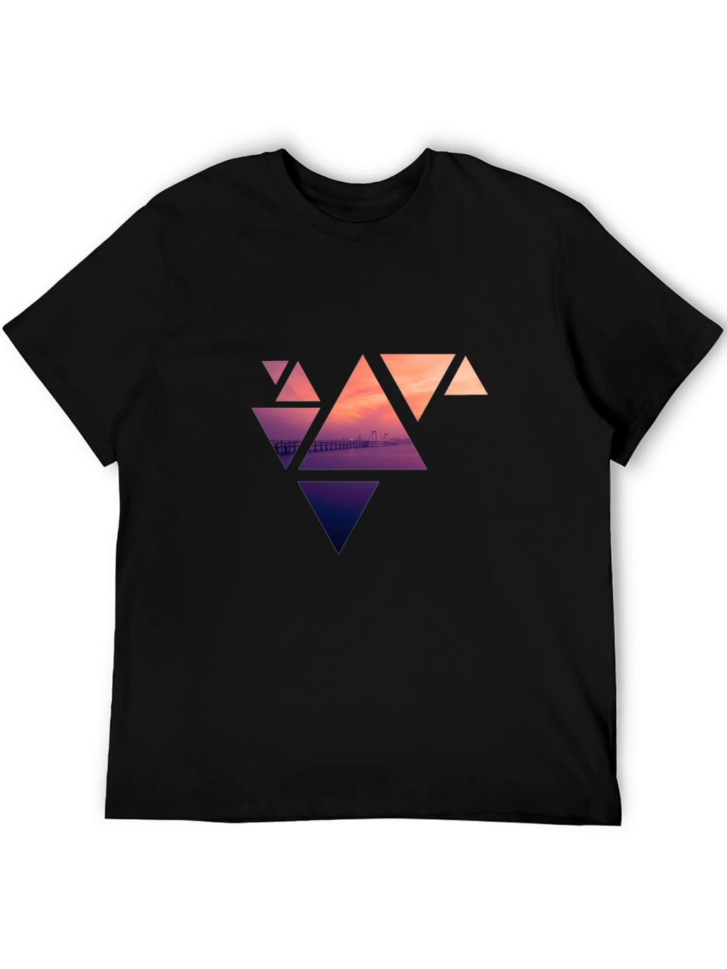 Geometric Sunset Graphic Tee - Modern Design