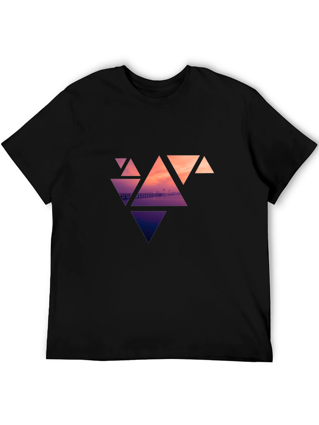 Geometric Sunset Graphic Tee - Modern Design