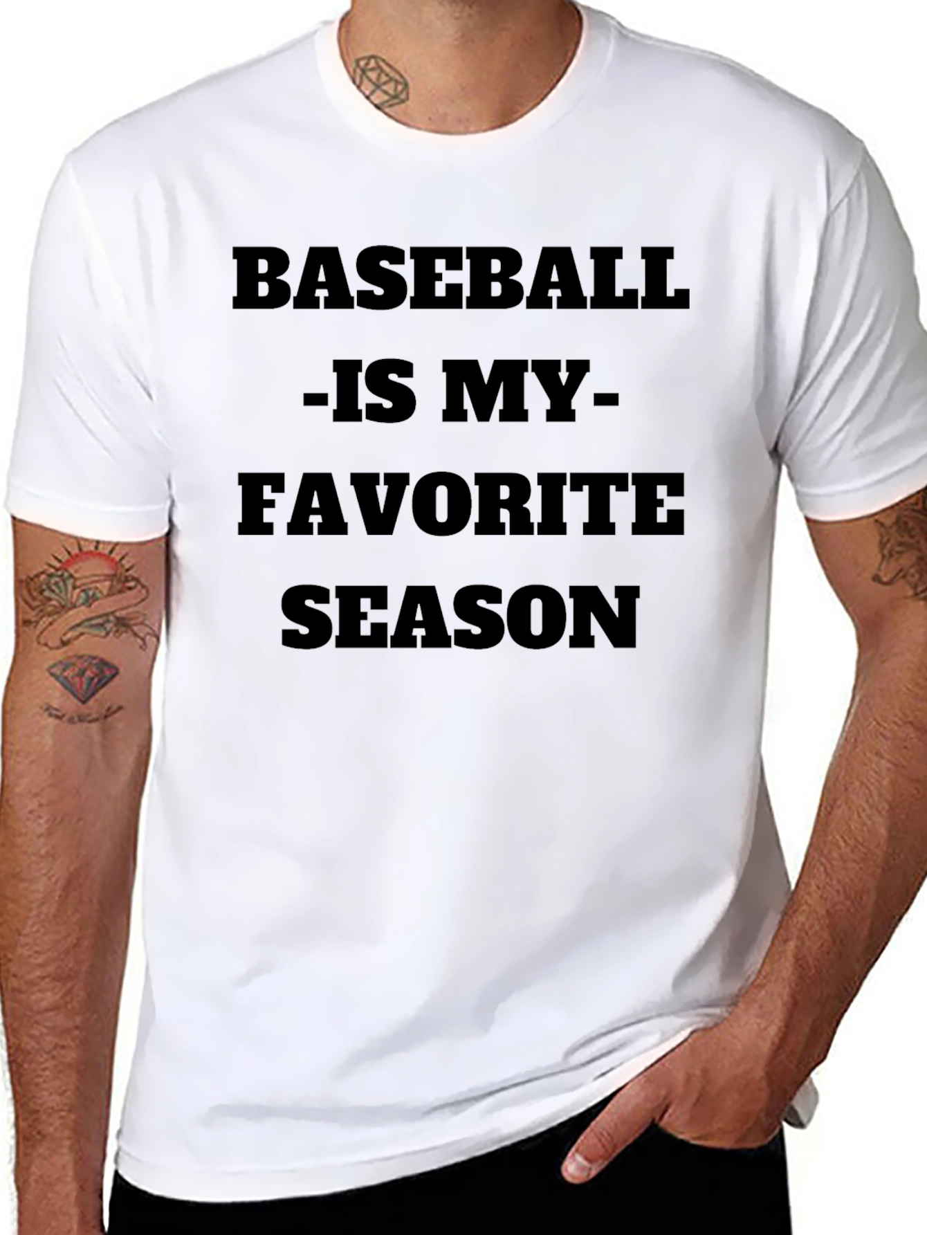 Baseball is My Favorite Season Black T-Shirt