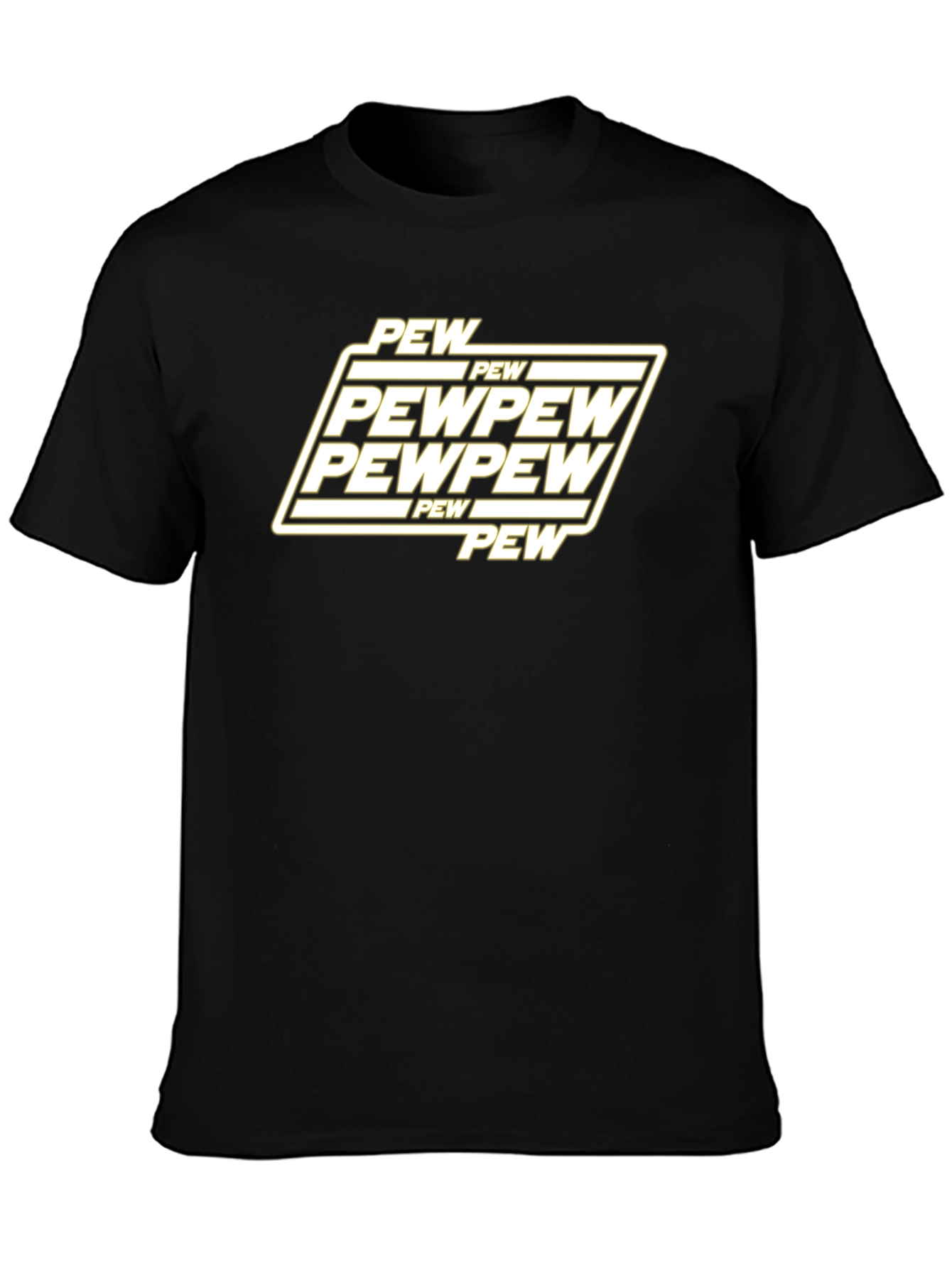 Pew Pew Graphic T-Shirt - Black Cotton Blend