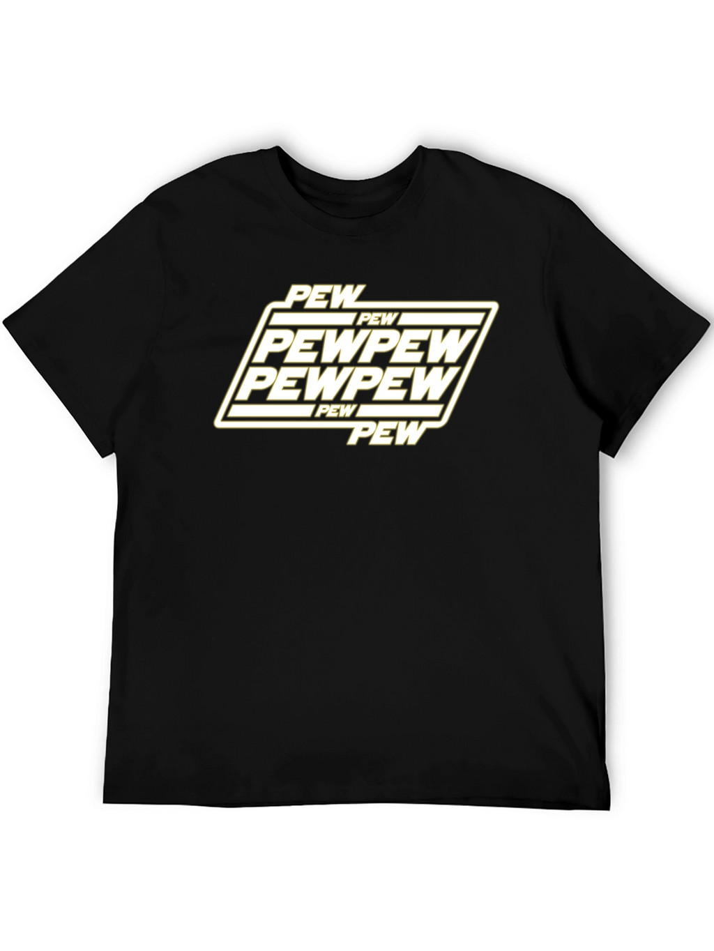 Pew Pew Graphic T-Shirt - Black Cotton Blend