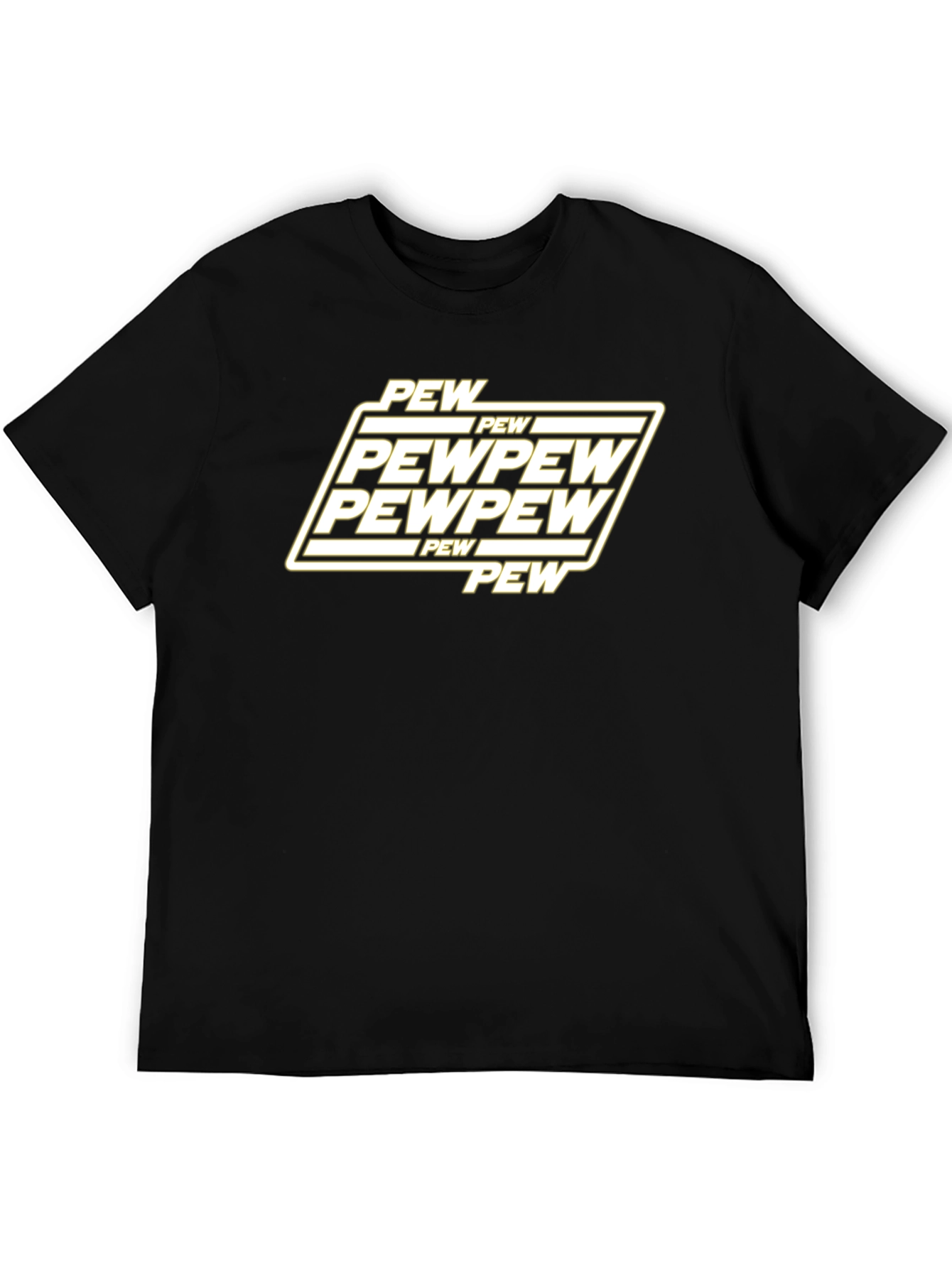 Pew Pew Graphic T-Shirt - Black Cotton Blend