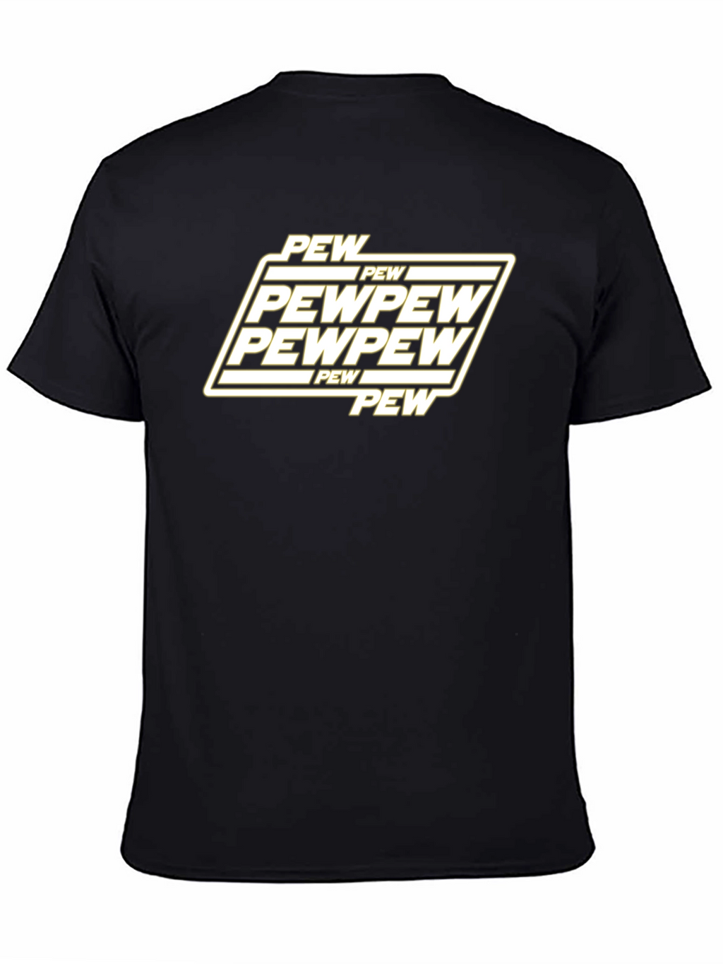 Pew Pew Graphic T-Shirt - Black Cotton Blend