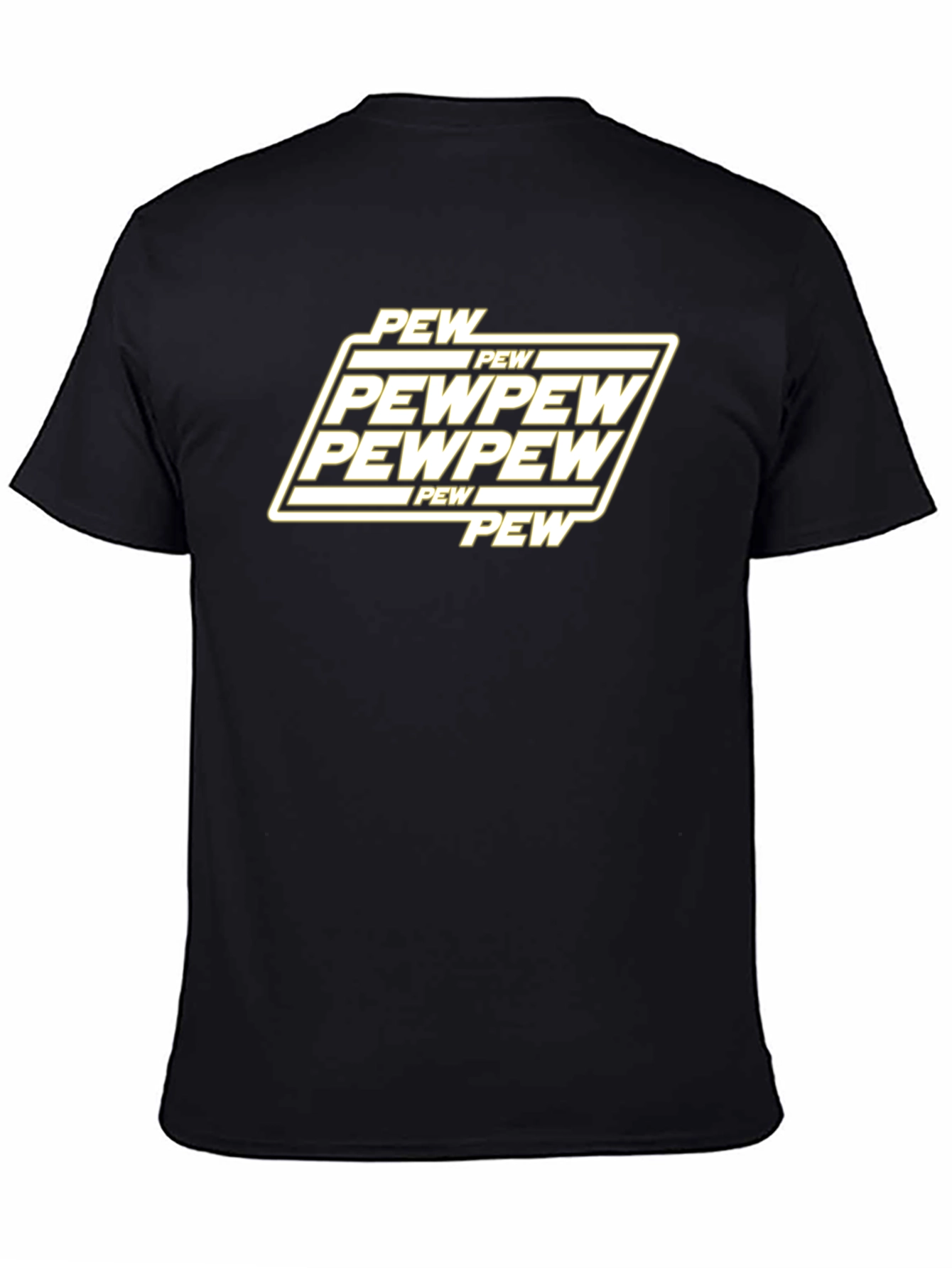 Pew Pew Graphic T-Shirt - Black Cotton Blend