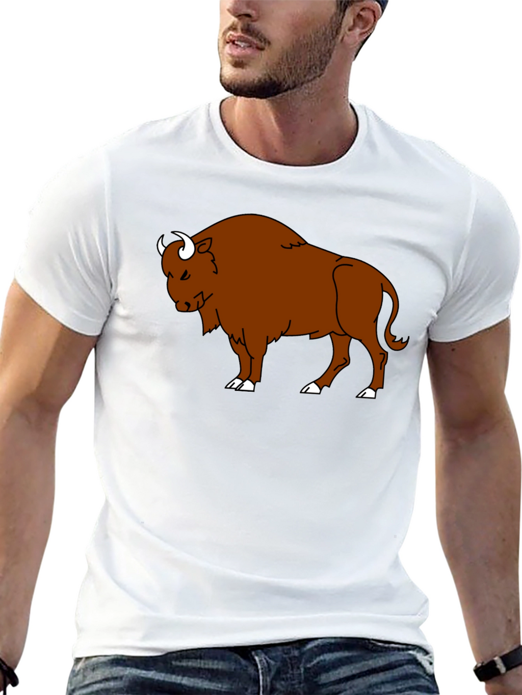 Bison Graphic T-Shirt - Black Cotton Tee