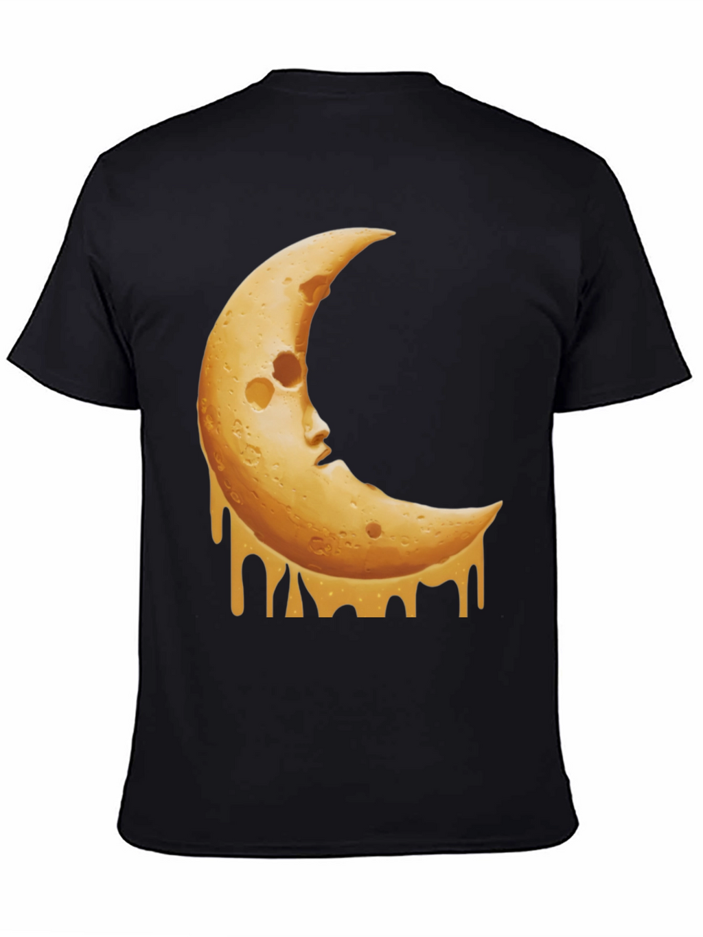 Crescent Moon Cheese Graphic Tee - Black T-Shirt