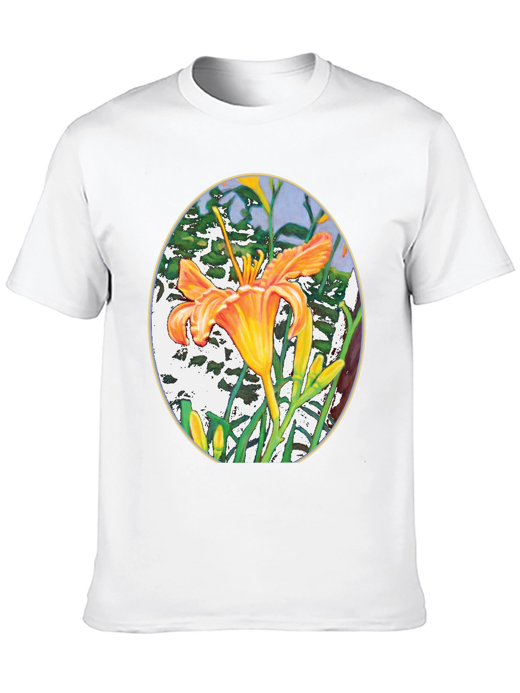 Floral Lily Graphic Print Black T-Shirt