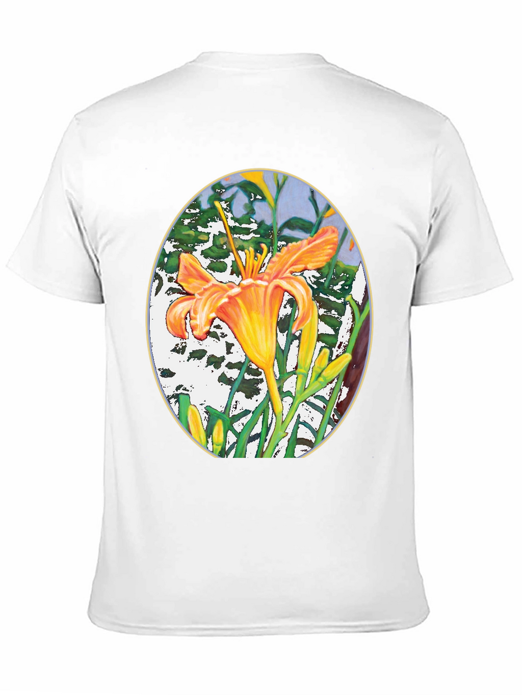 Floral Lily Graphic Print Black T-Shirt