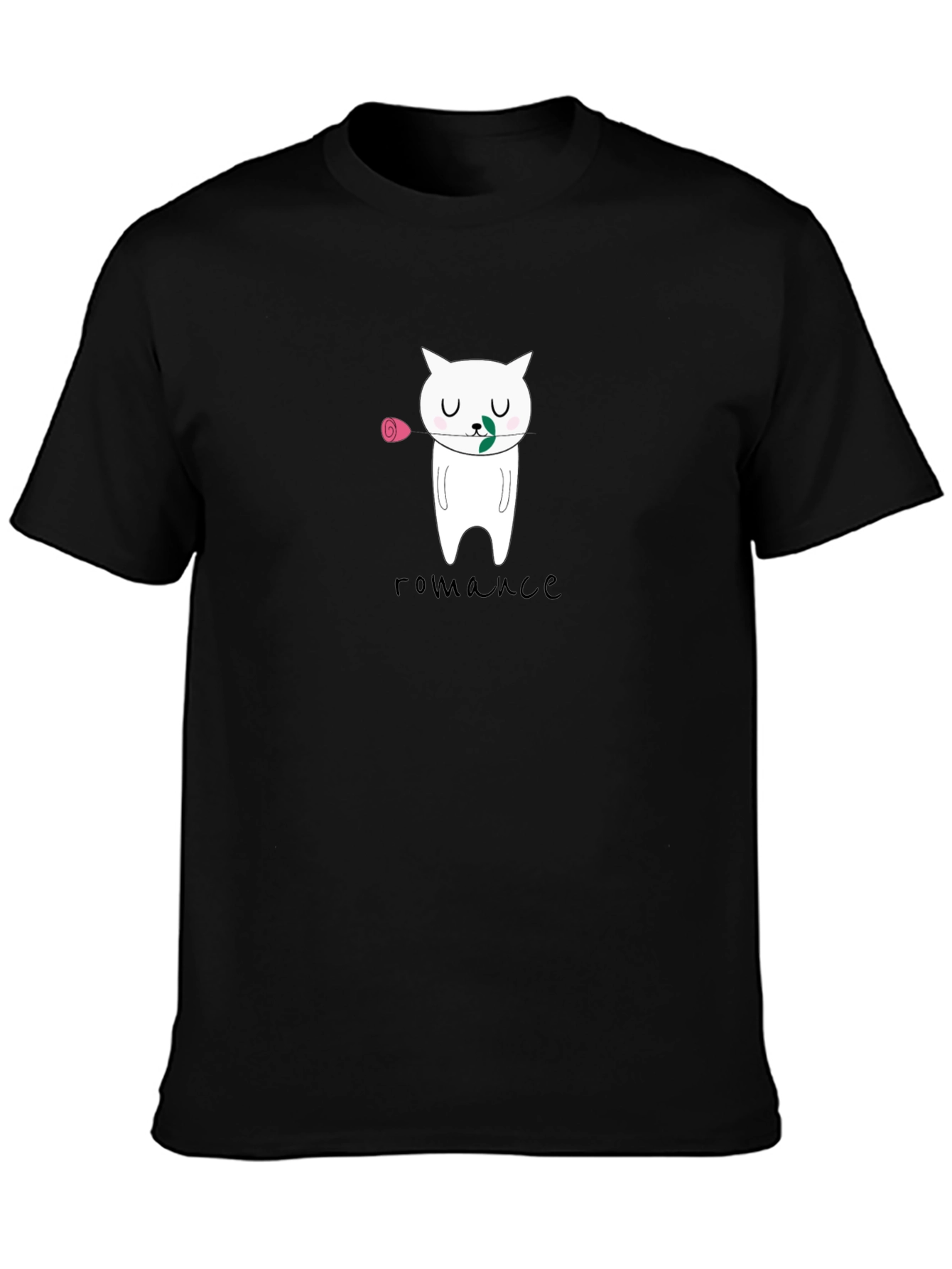 Romantic Cat Graphic T-Shirt - Cute Valentines Day Tee