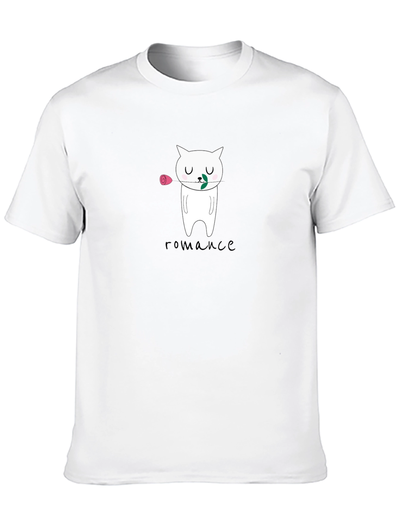 Romantic Cat Graphic T-Shirt - Cute Valentines Day Tee