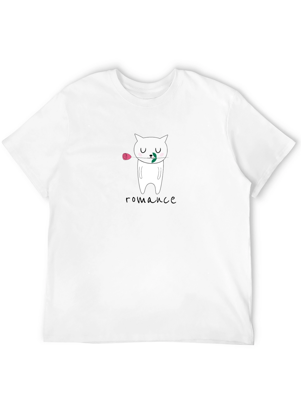 Romantic Cat Graphic T-Shirt - Cute Valentines Day Tee
