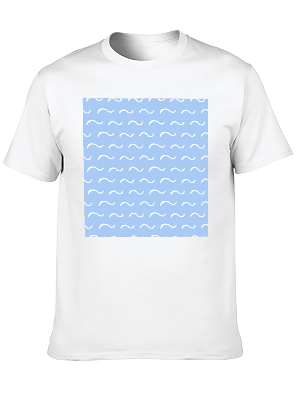 Ocean Wave Pattern Black T-Shirt for Men