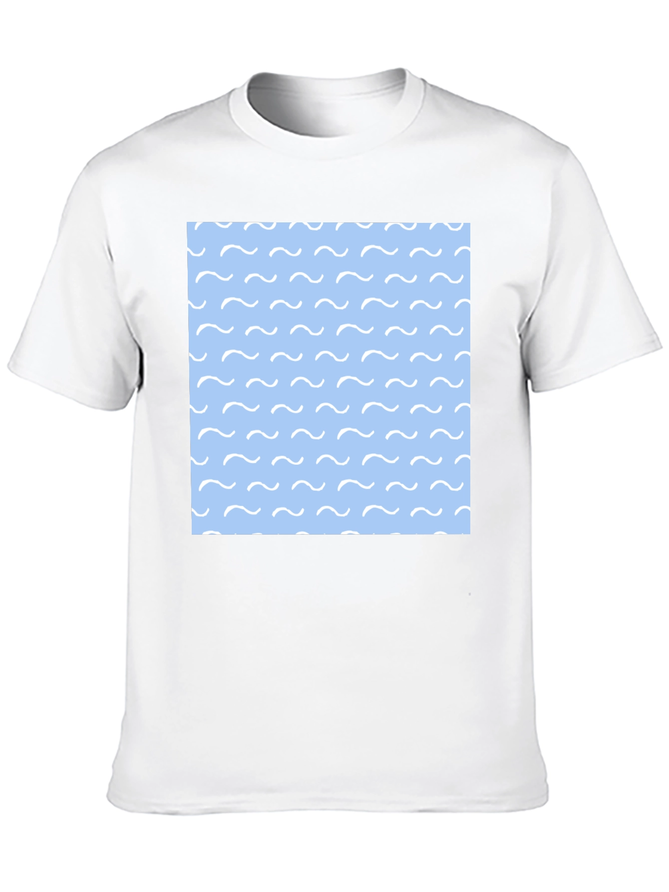 Ocean Wave Pattern Black T-Shirt for Men