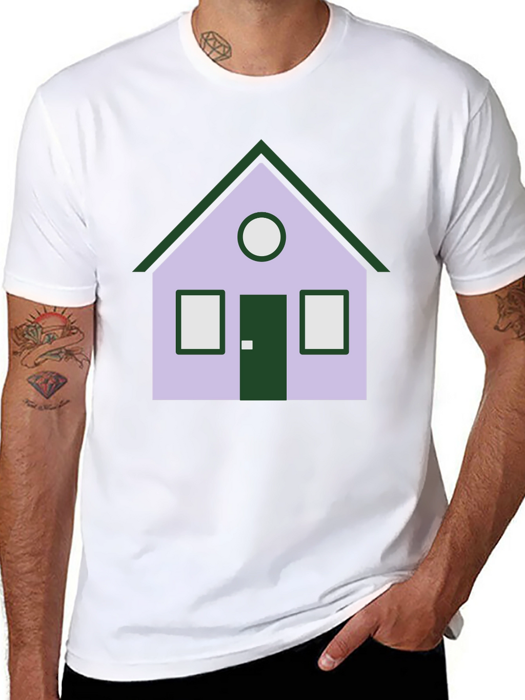 House Graphic Tee - Unique Design Black
